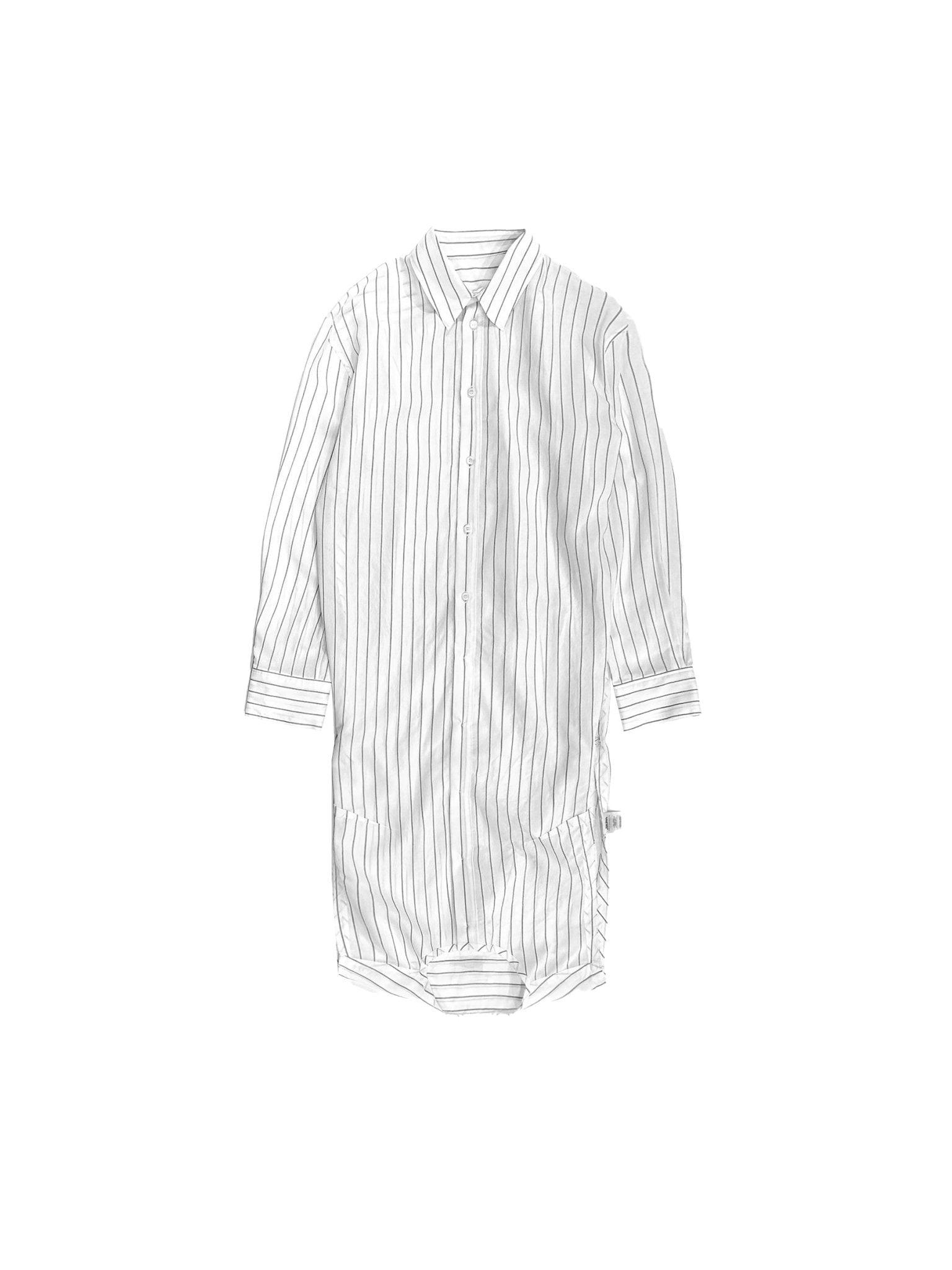 JEAN PAUL GAULTIER - Pinstripe Infinity Shirt - AW25 - WHITE BLUE