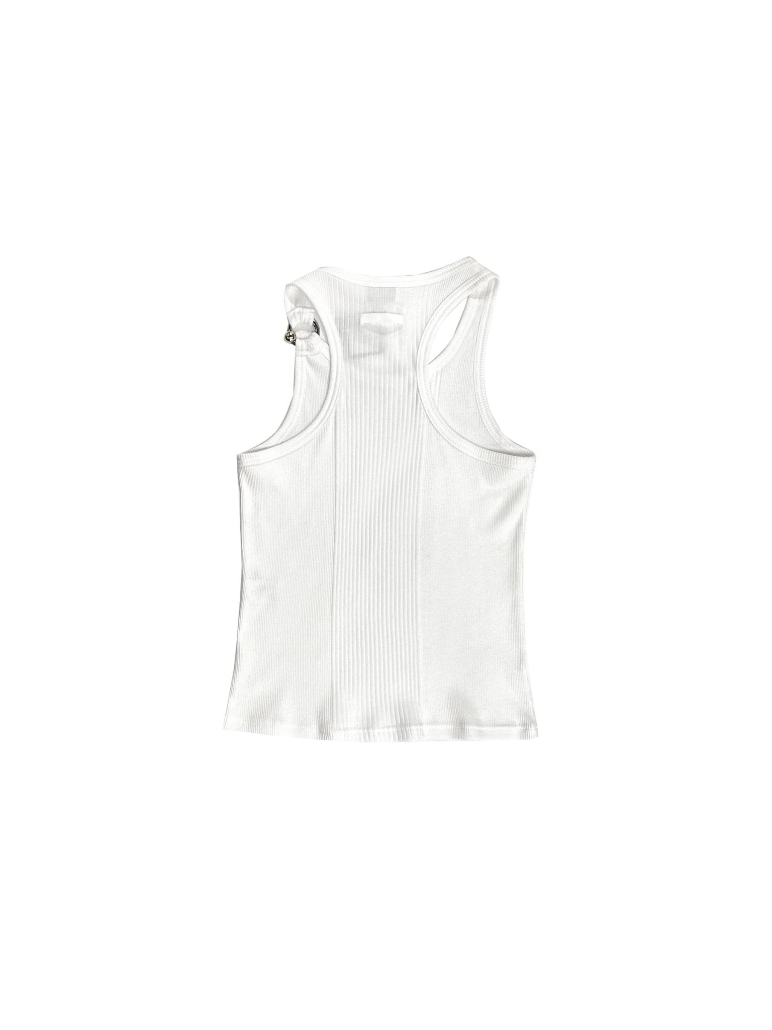 JEAN PAUL GAULTIER - Tank Top With With "Gaultier" Piercing Detail - AW25 - WHITE