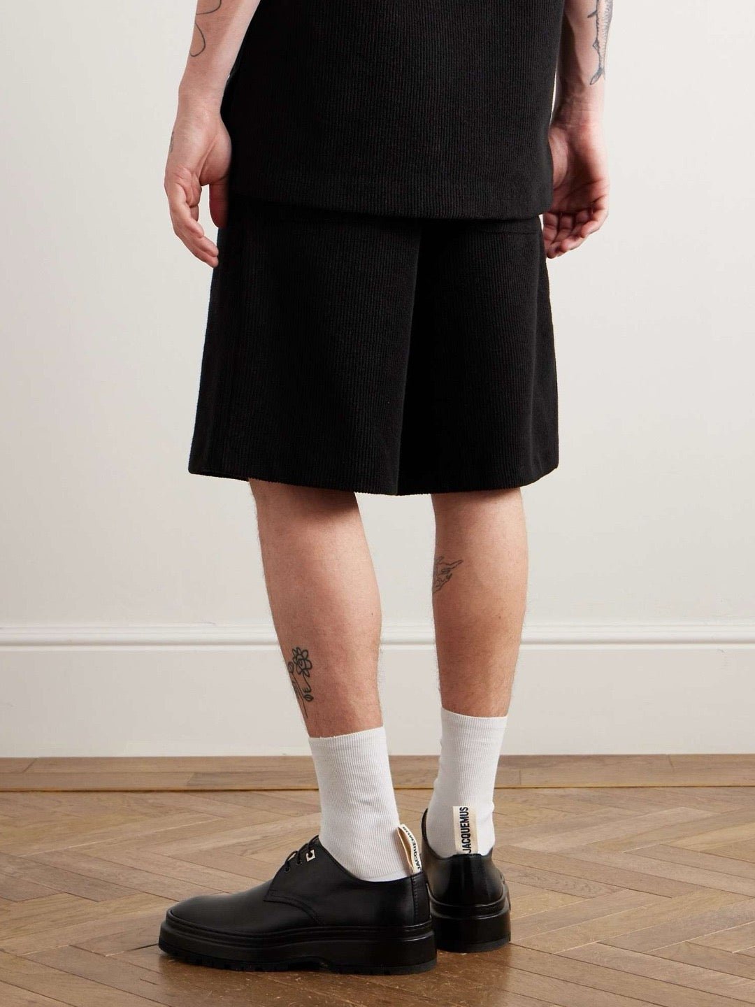 JIL SANDER Black Crochet Low-rise Shorts