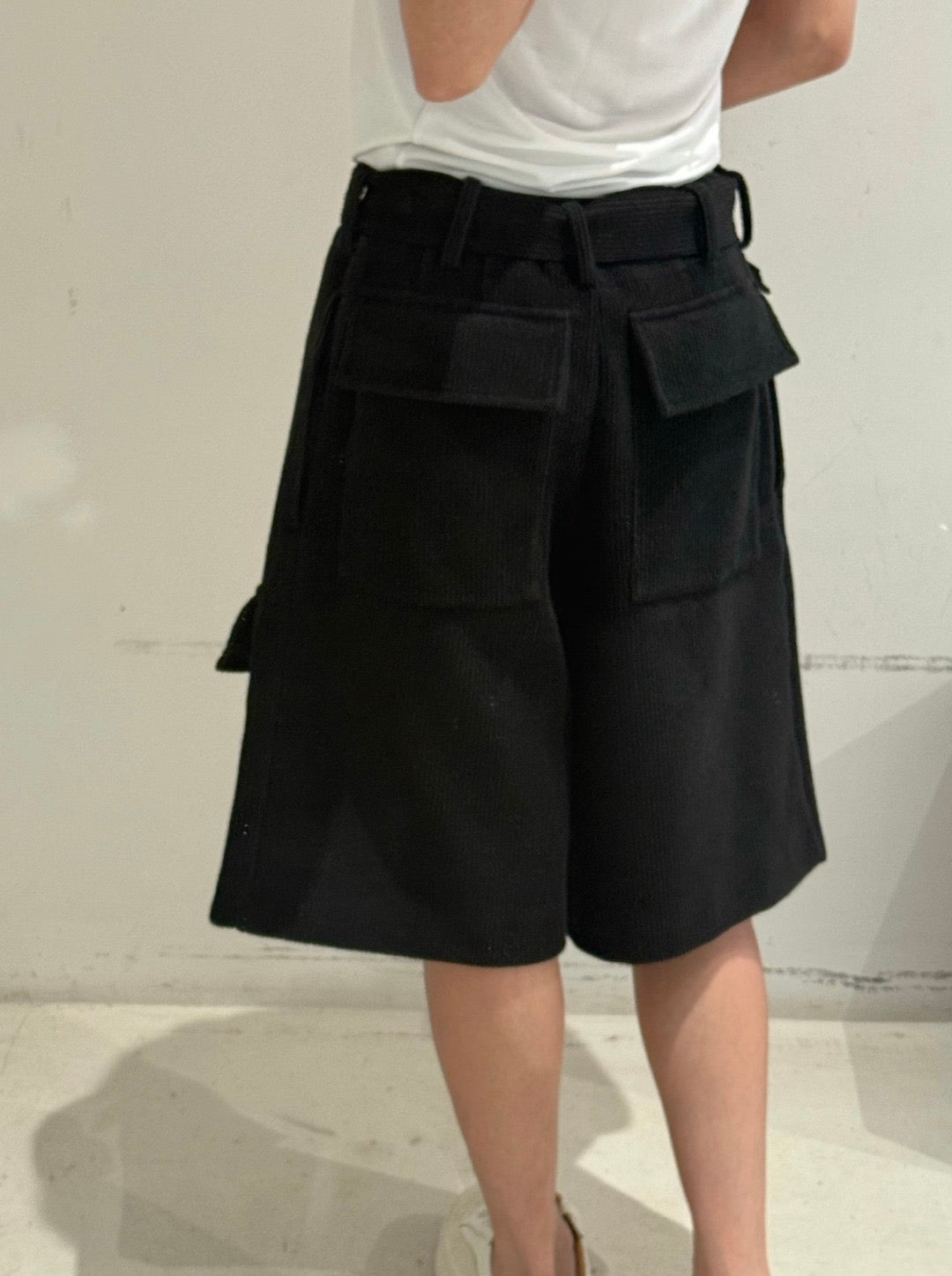 JIL SANDER Black Crochet Low-rise Shorts