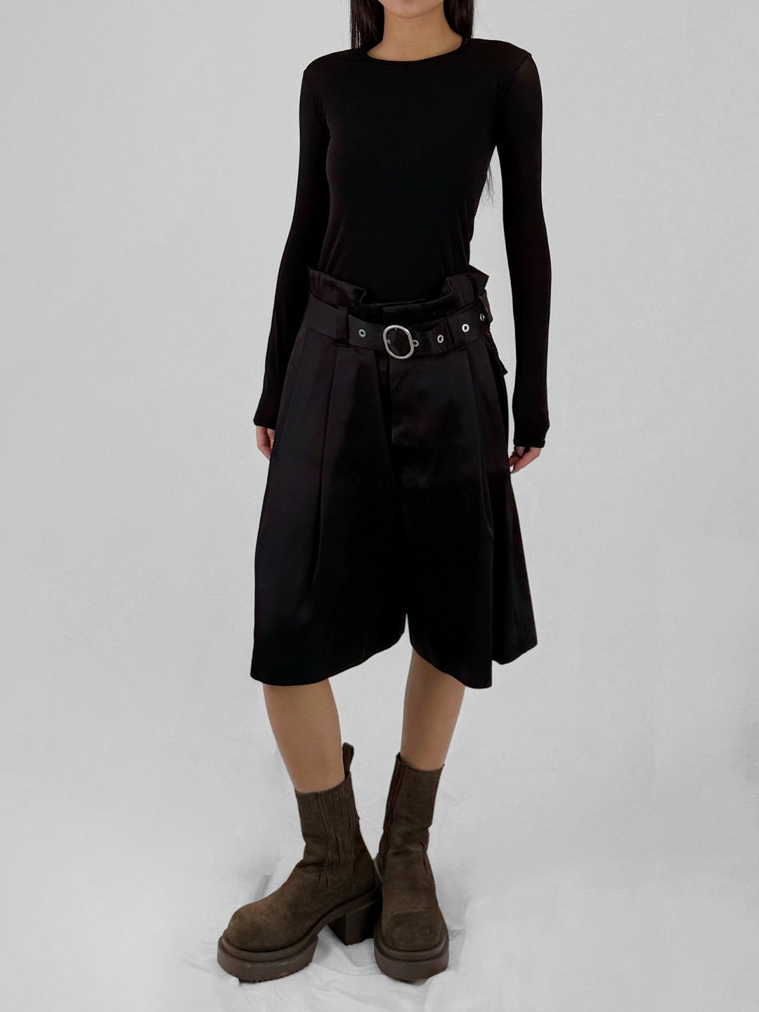 JIL SANDER Black Trouser Shorts