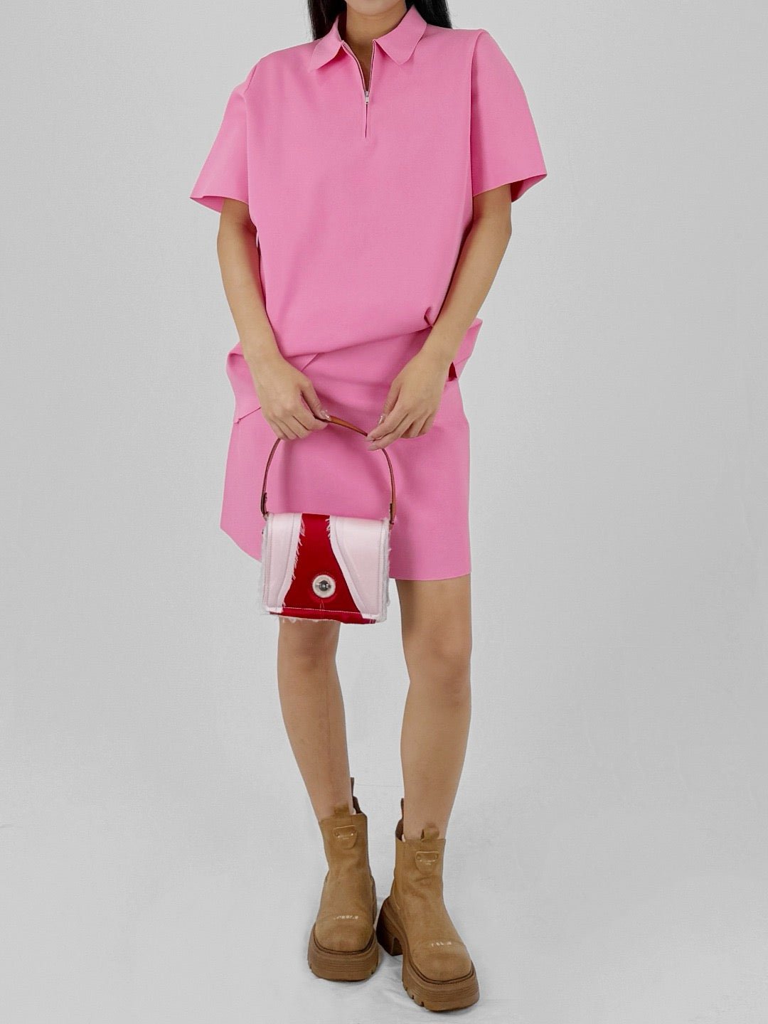 JIL SANDER Electric Pink Polo T-Shirts