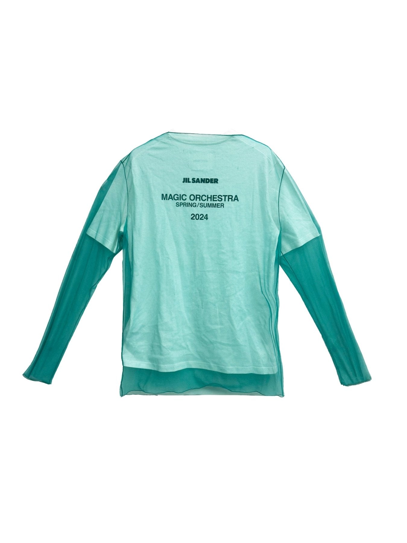 JIL SANDER SHEER Long Sleeve T - SHIRT PRINTED Caribbean Blue Short Sleeve T-Shirts
