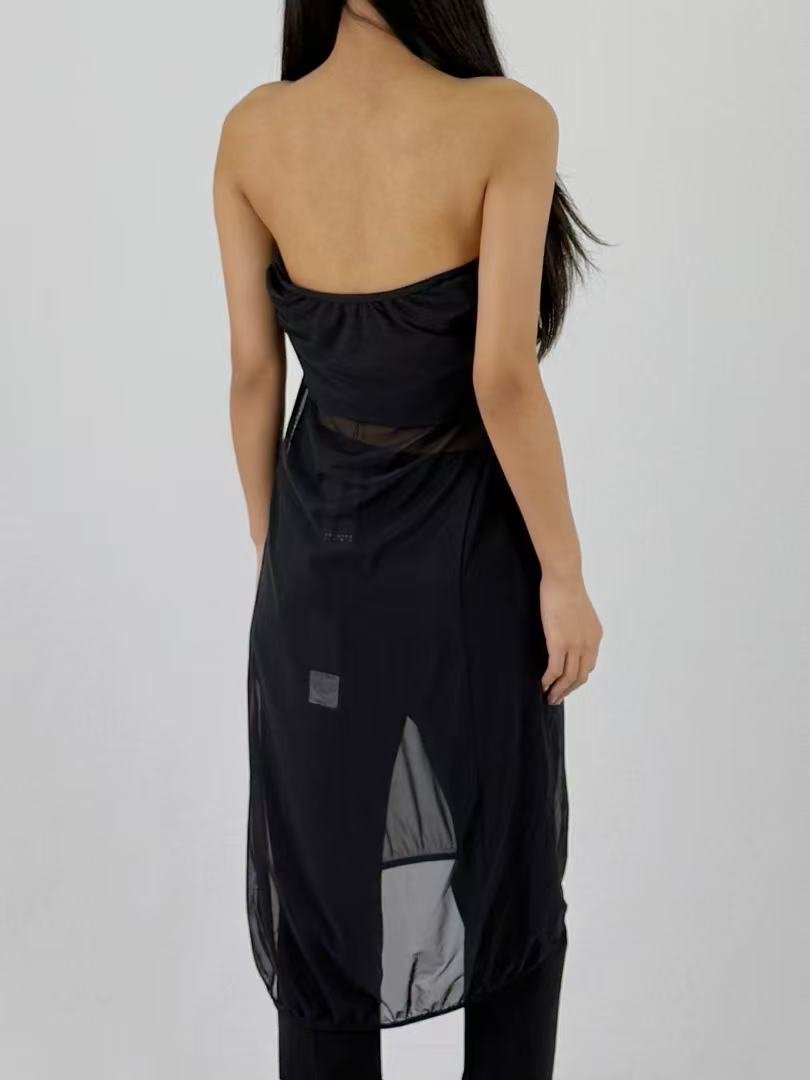 JOHANNA PARV Black With Cargo Pockets Mesh Skirts