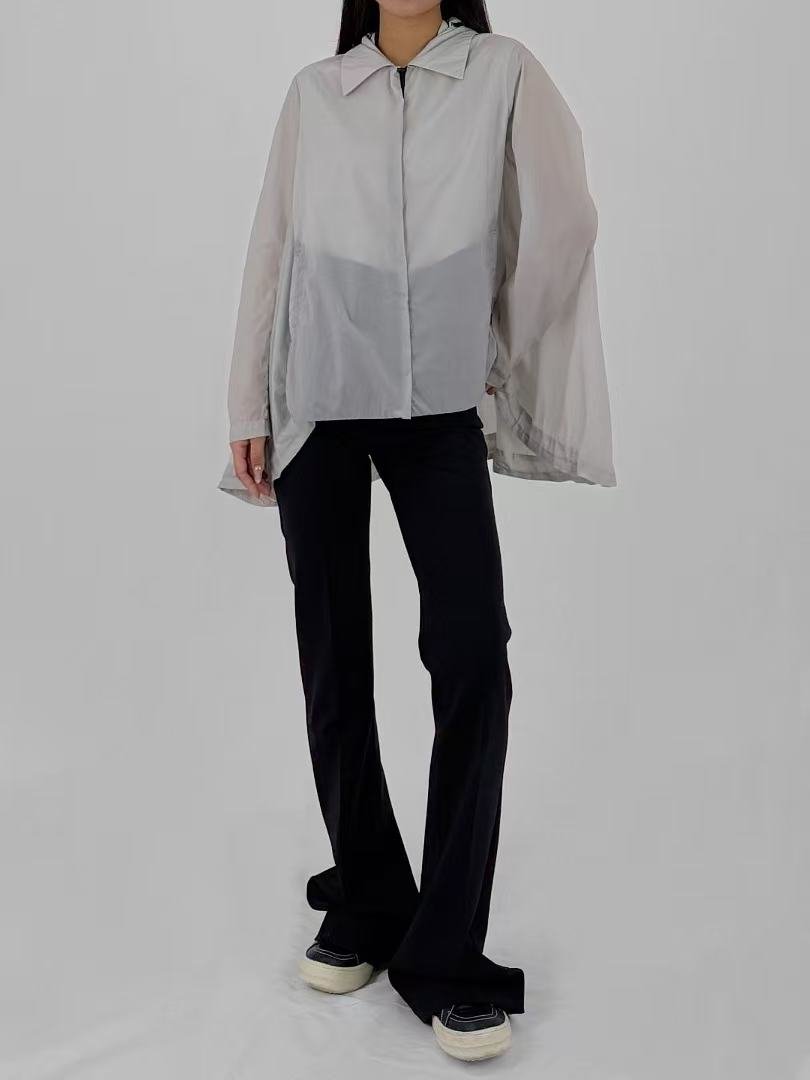 JOHANNA PARV Light Grey With A Hood Lightweight Cover Jacket