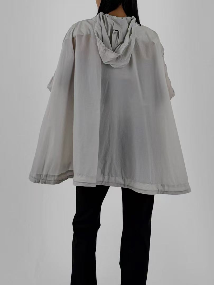JOHANNA PARV Light Grey With A Hood Lightweight Cover Jacket