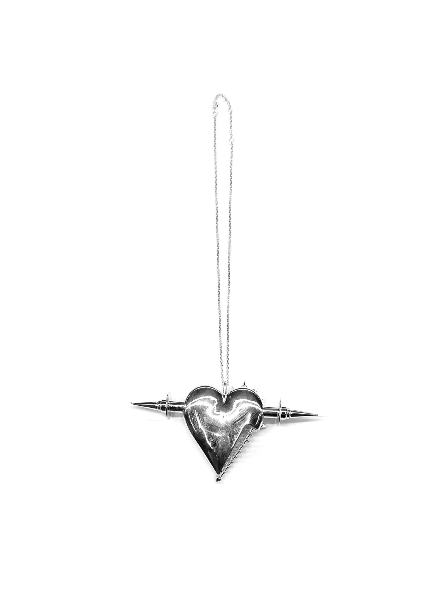 JORDANLUCA - Large Heart Necklace - AW25 - SILVER
