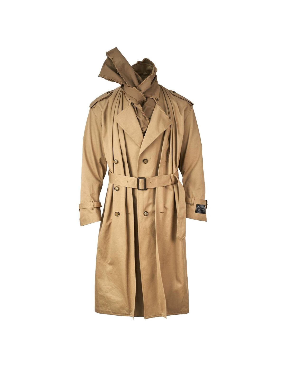 JUNTAE KIM Beige Layered Scarf Trench Coat