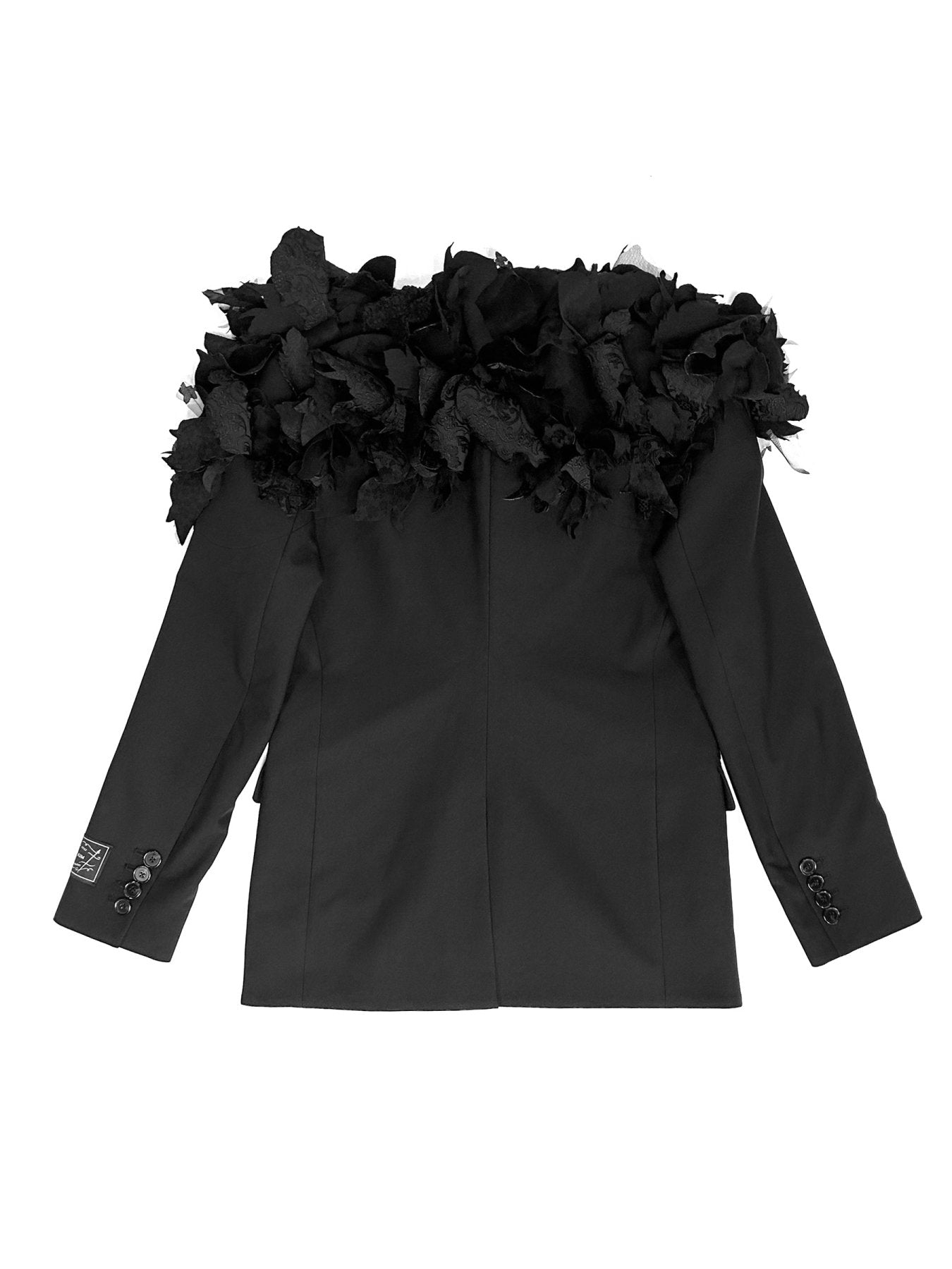 JUNTAE KIM Black Flower Embroidered Jacket