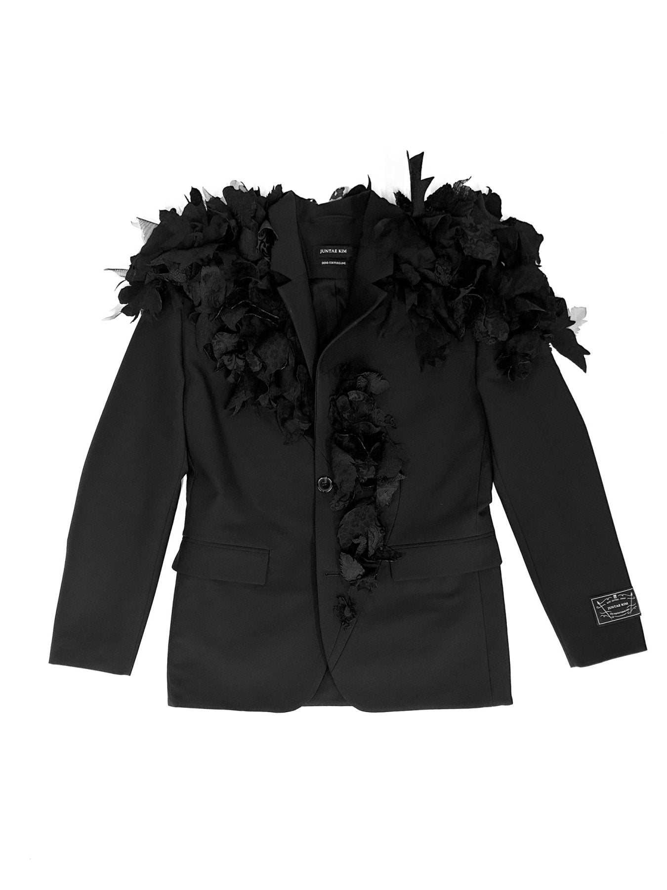 JUNTAE KIM Black Flower Embroidered Jacket