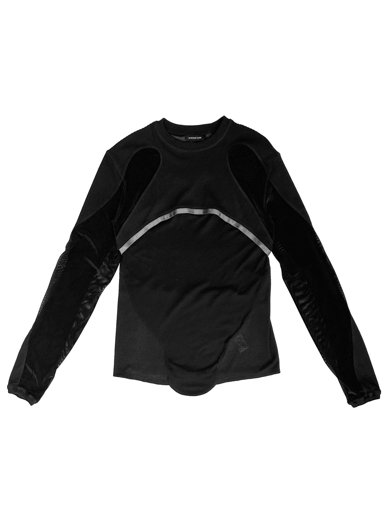 JUNTAE KIM Black Panelled Corset Long Sleeve
