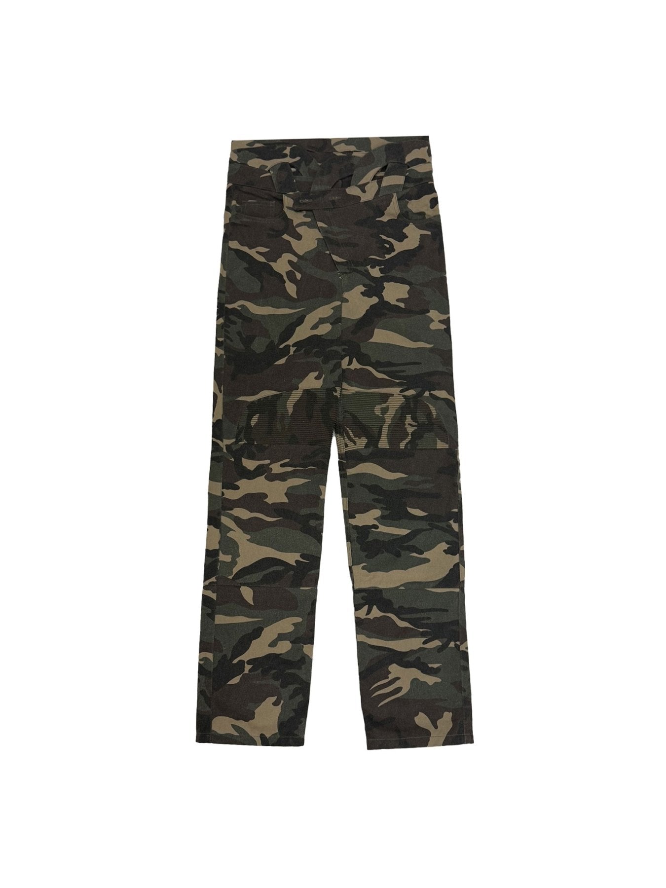 JUNTAE KIM Camouflage Knotted Belt Trousers