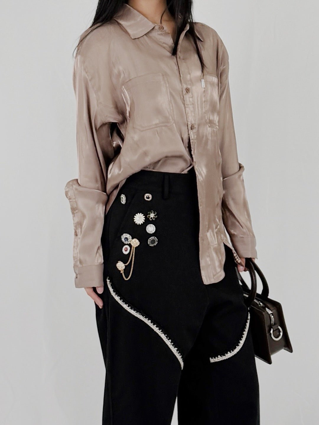 JUNTAE KIM - Corset Shirts - AW25 - DARK BROWN