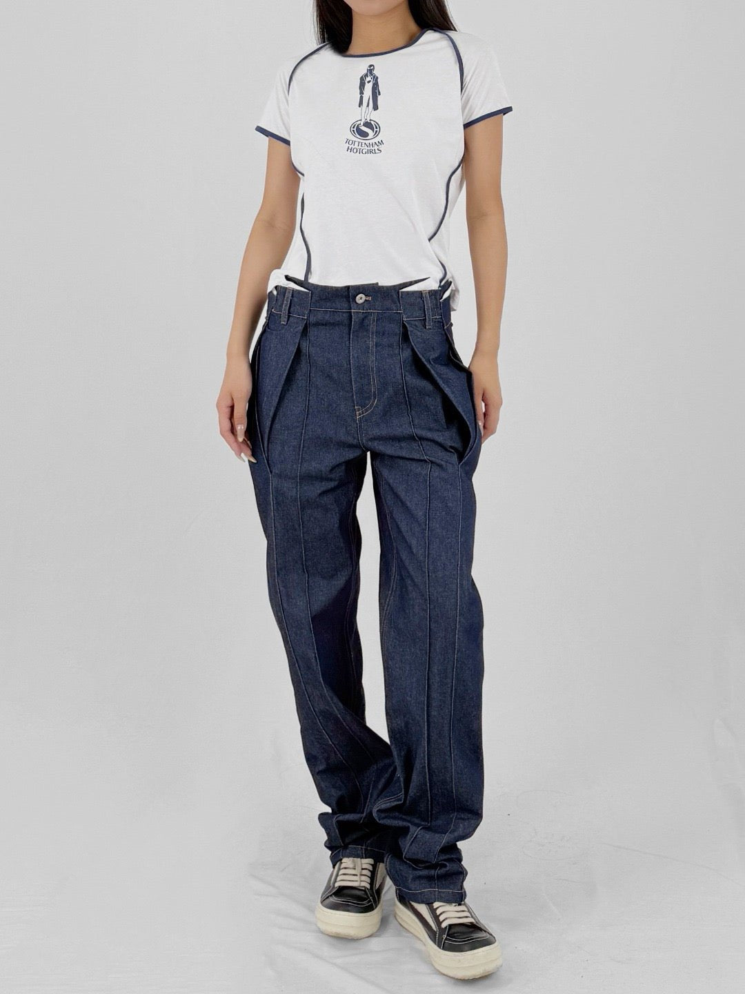 JUNTAE KIM - Gathered Belt Trousers - SS25 - BLUE