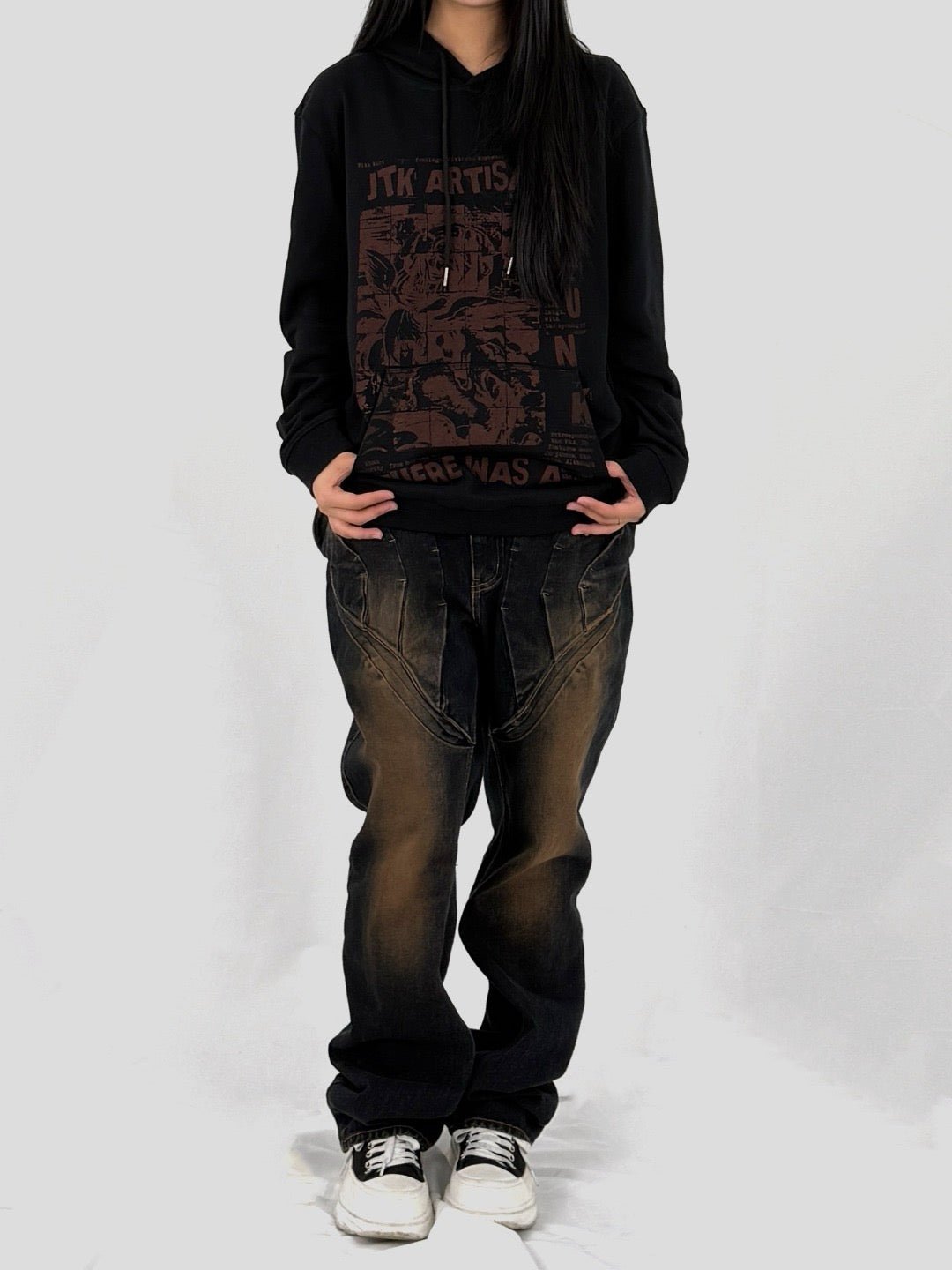 JUNTAE KIM - Gathered Corset Trousers - SS25 - BLACK