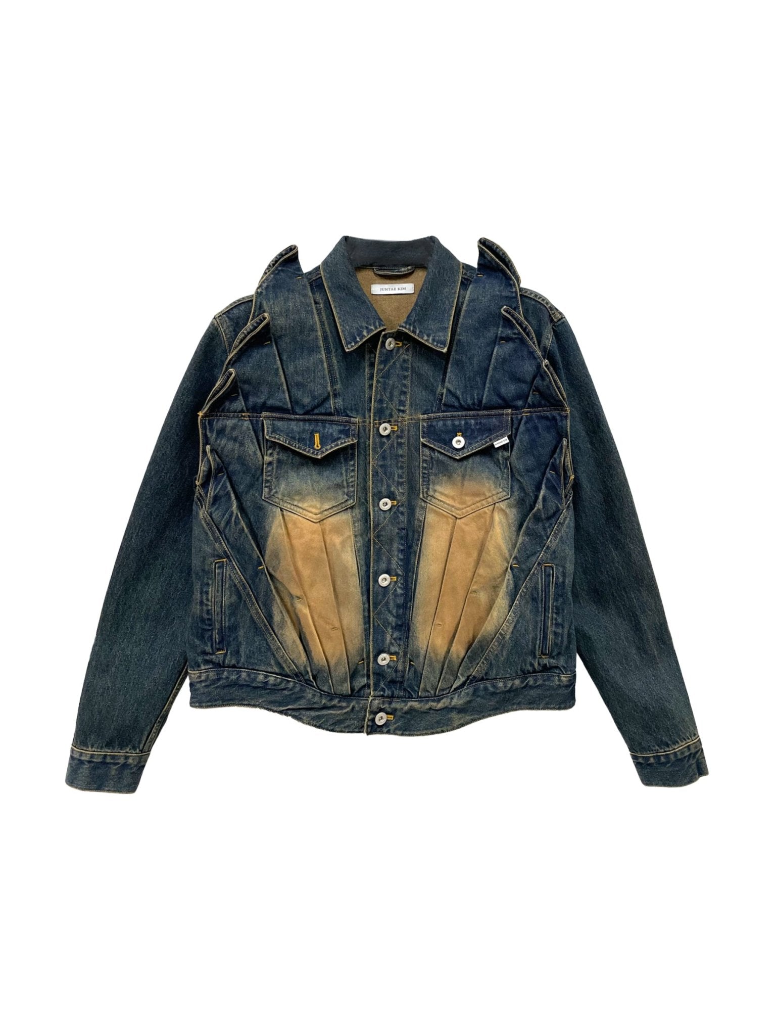 JUNTAE KIM - Gathered Denim Jacket - AW24 JTKAW24J07 BLUE