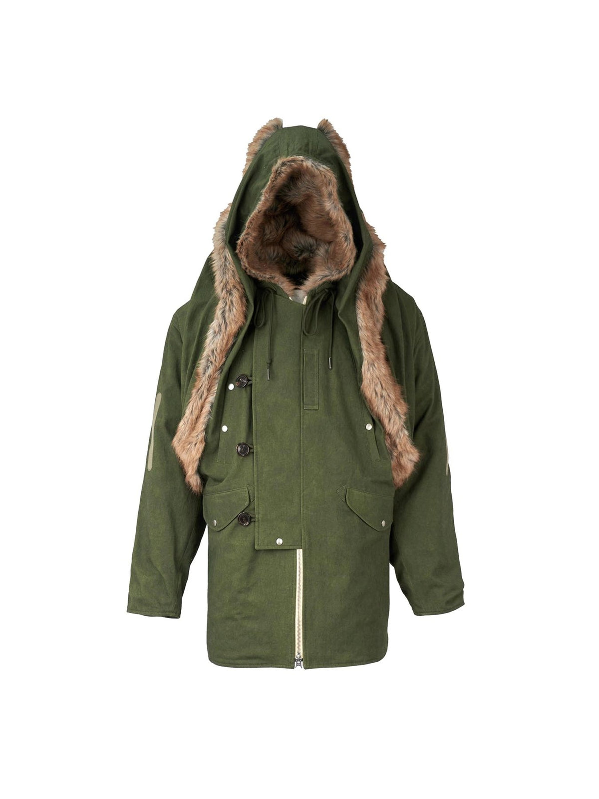JUNTAE KIM Khaki Paneled Hoodie N-3B Parka