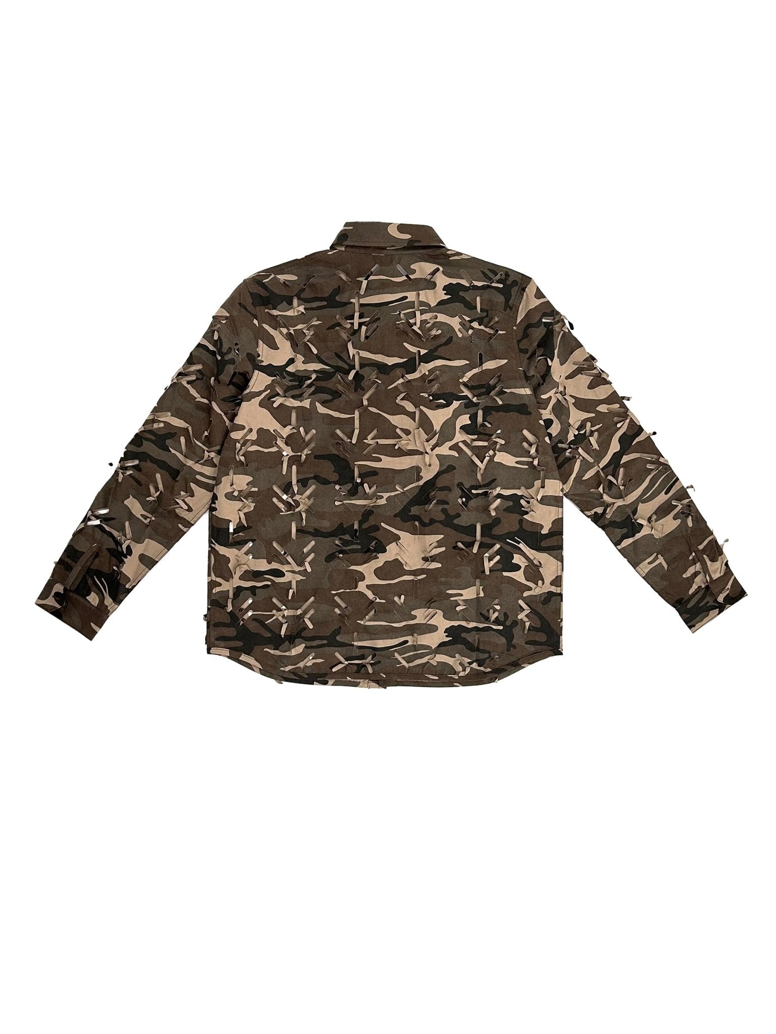JUNTAE KIM - Laser Slashed Shirts - AW25 - CAMOUFLAGE