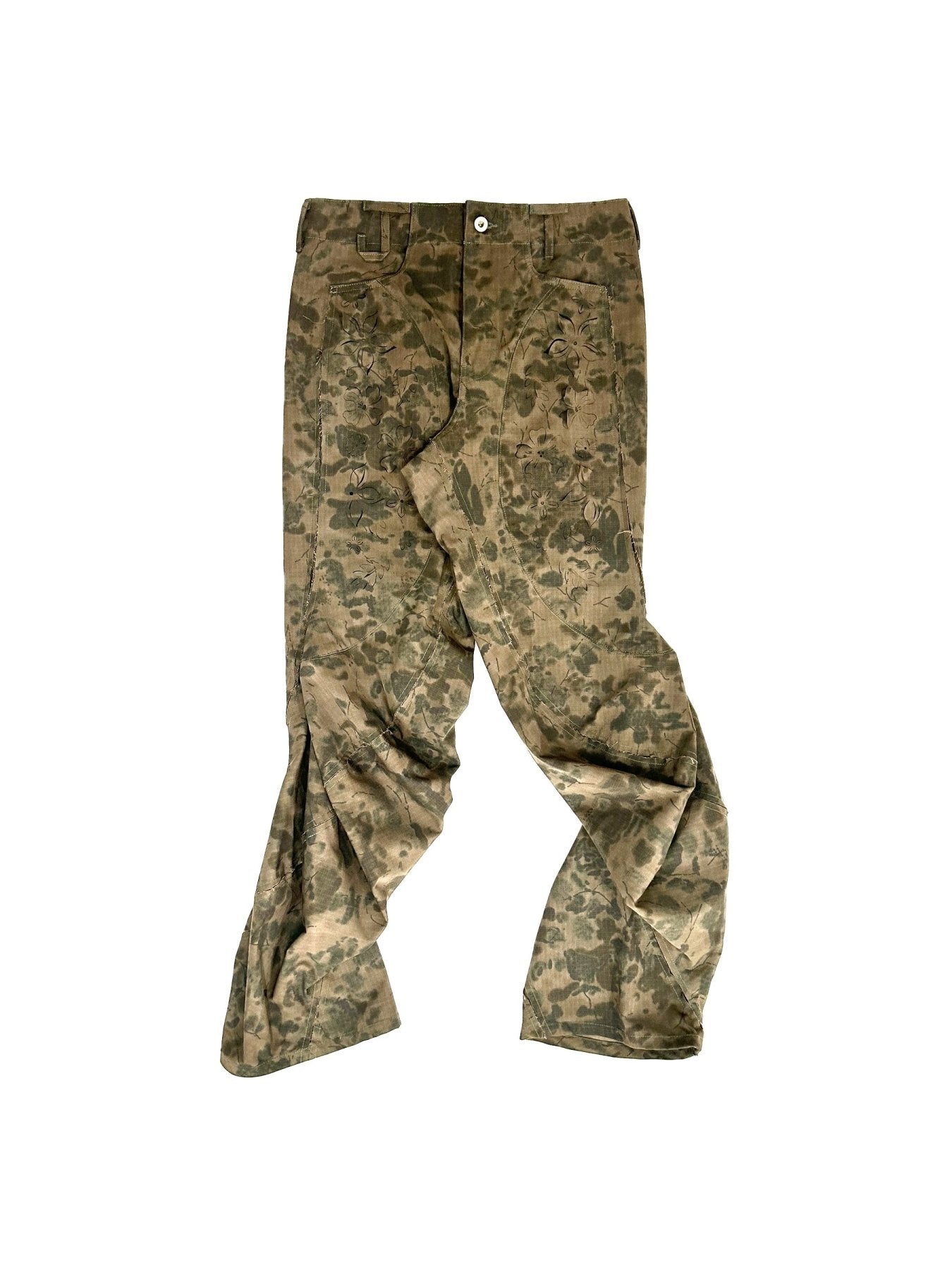 JUNTAE KIM Multicolour Laser Slashed Twist Pants