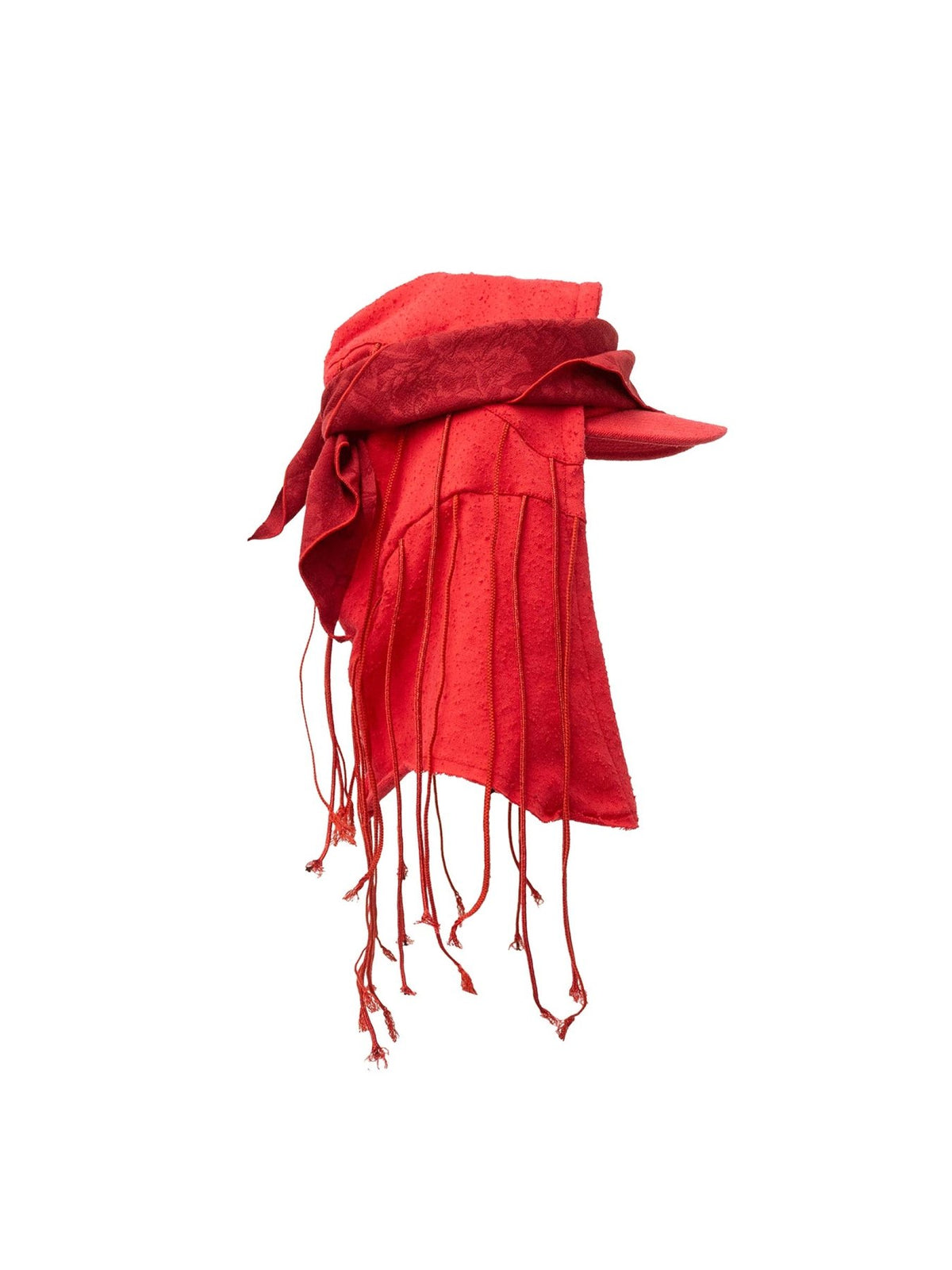 JUNTAE KIM Red Hooded Scarf Cap
