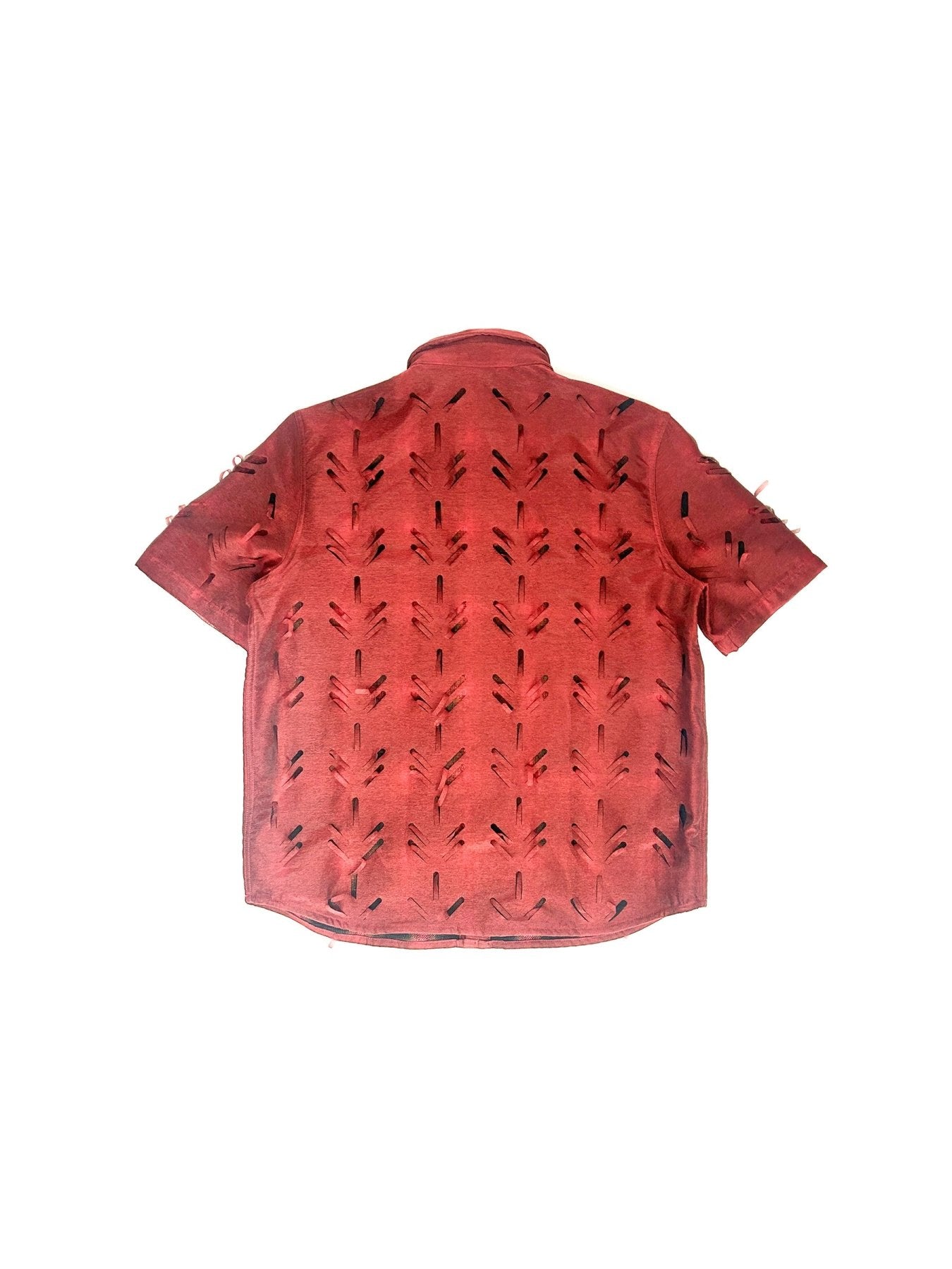 JUNTAE KIM Red Layered Laser Slash Shirt