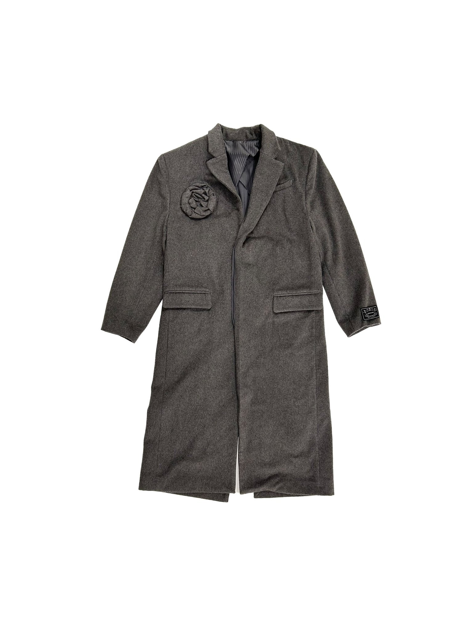 JUNTAE KIM - Tailored Flower Coat - AW25 - GREY