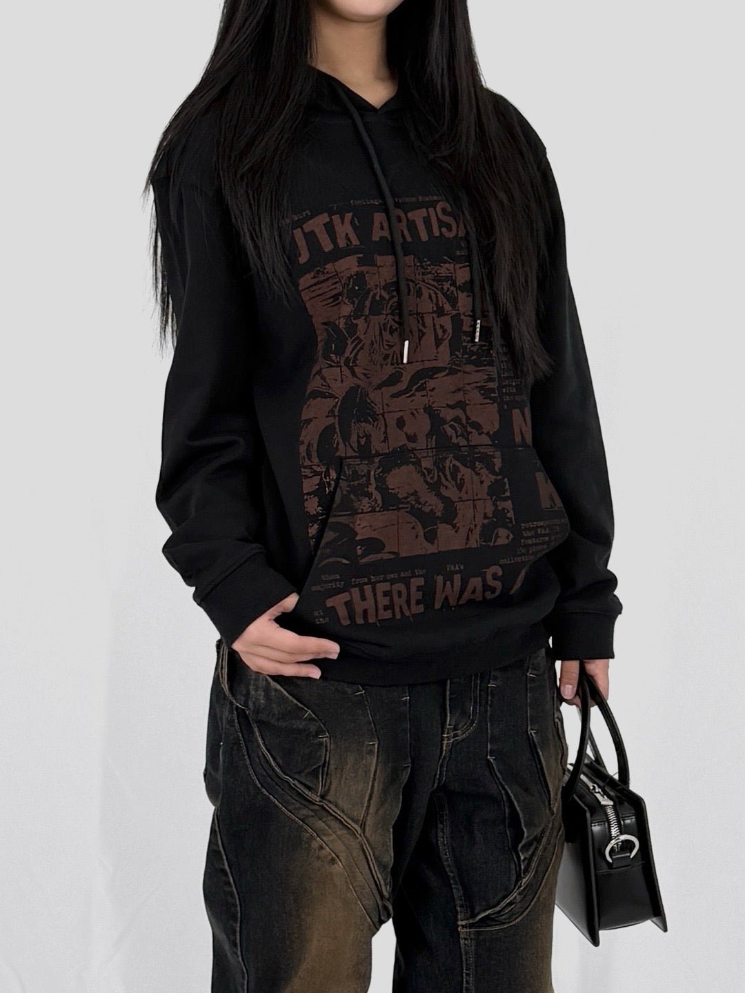 JUNTAE KIM - 'There Was A Punk' Hoodie - SS25 - BLACK
