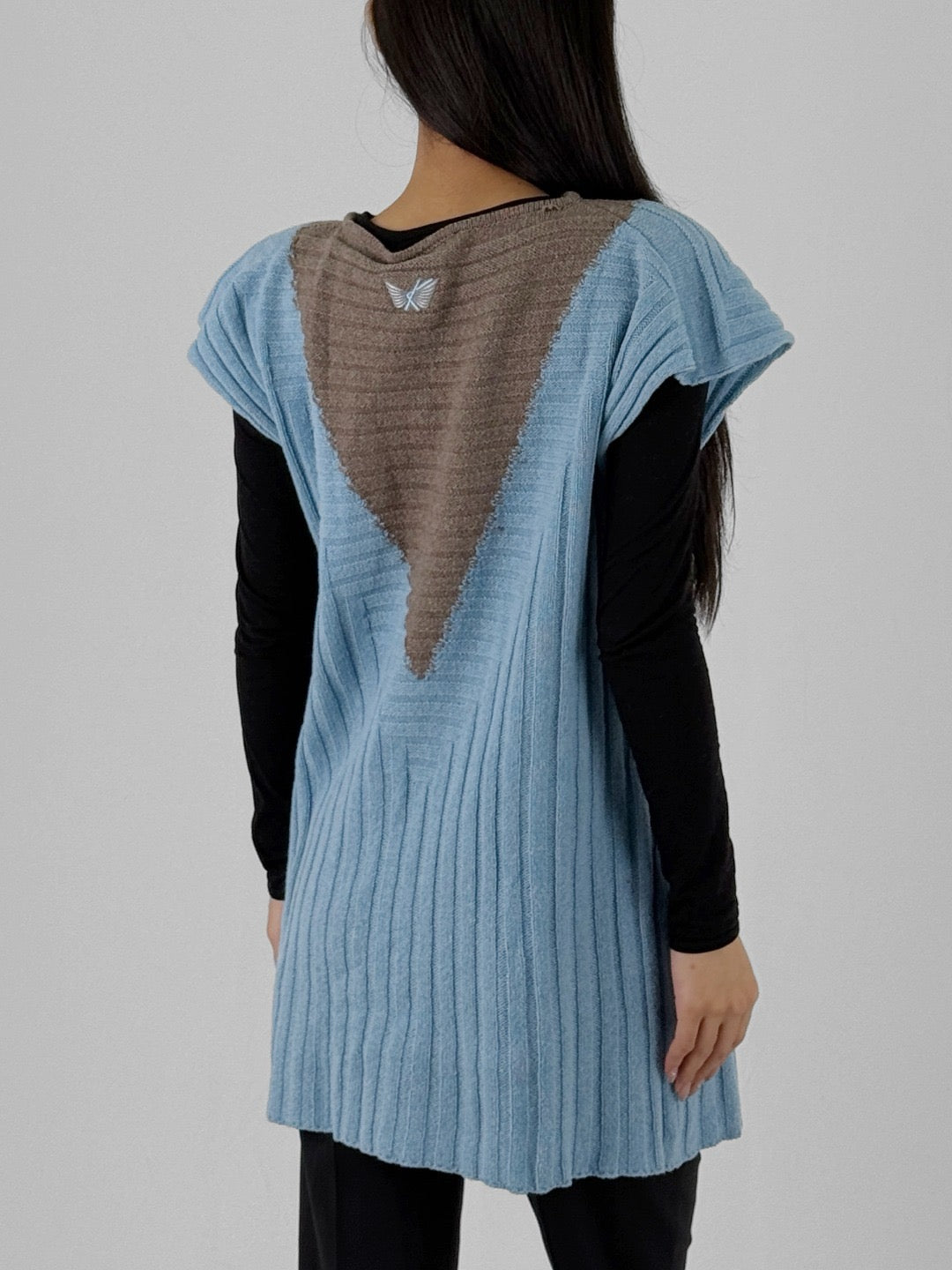 KIKO KOSTADINOV - Dakota Vest - SS25 - CELESTE BLUE/SEPIA