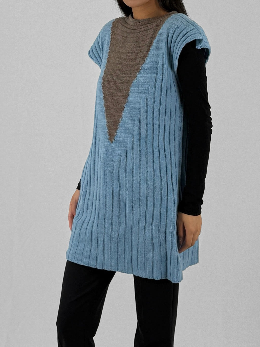 KIKO KOSTADINOV - Dakota Vest - SS25 - CELESTE BLUE/SEPIA