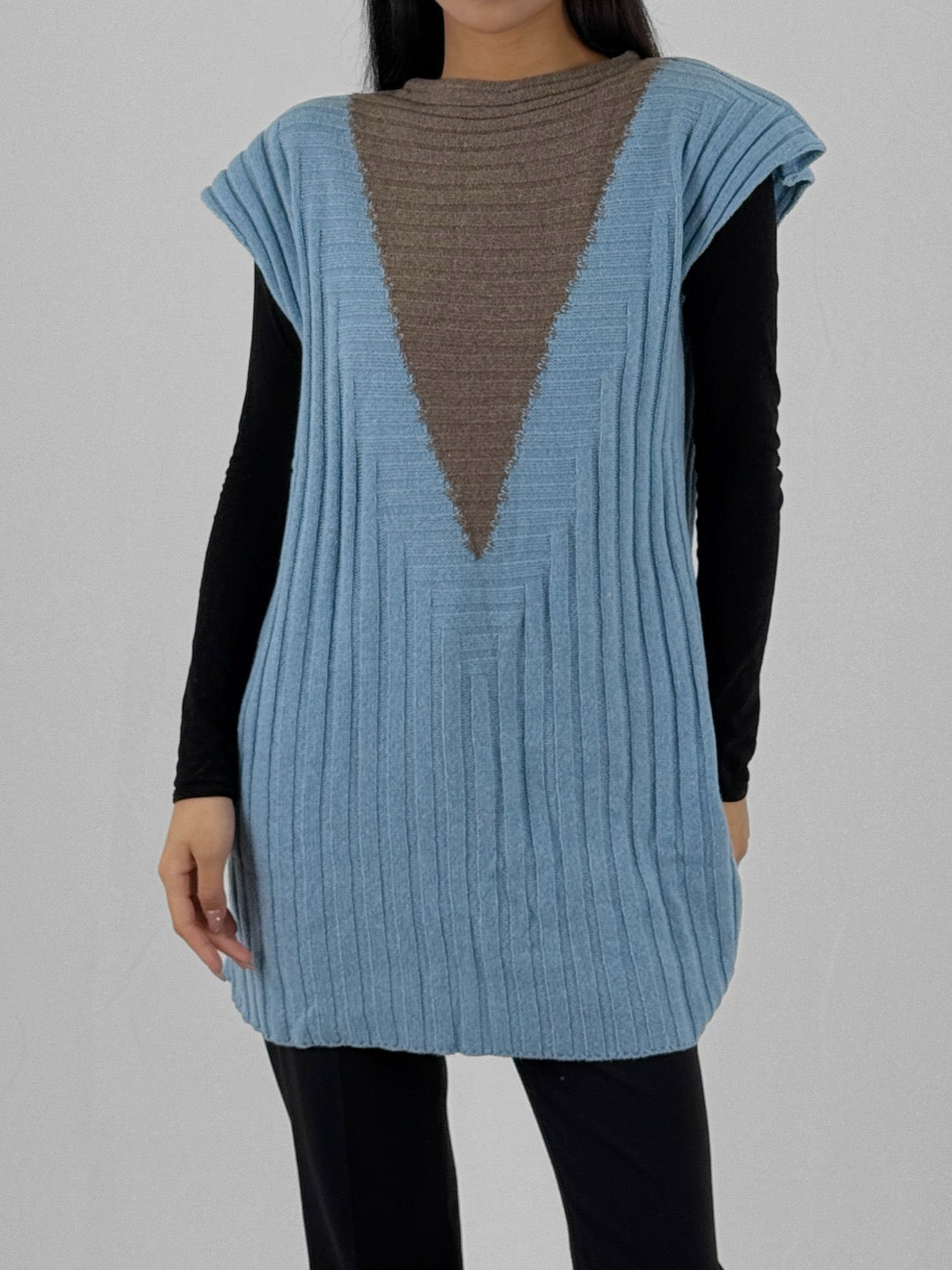 KIKO KOSTADINOV - Dakota Vest - SS25 - CELESTE BLUE/SEPIA