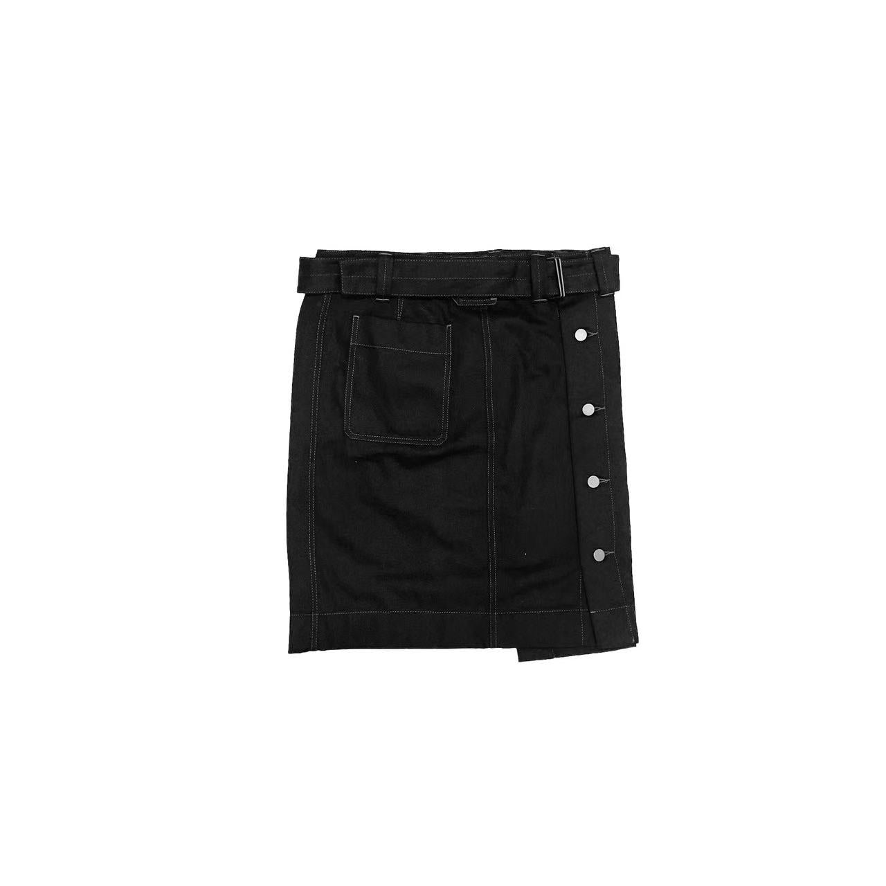 LEMAIRE - BELTED APRON SKIRT - SS24 - BLACK