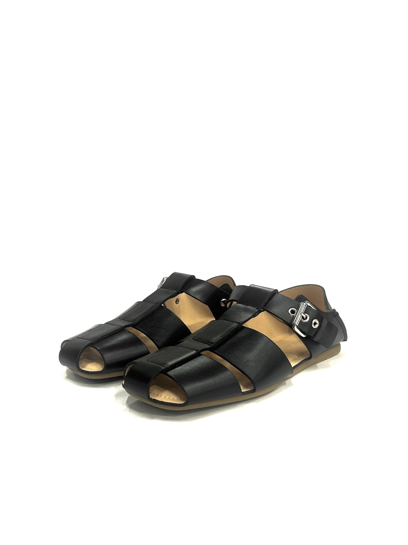 LEMAIRE Black Fisherman Slip On Sandals