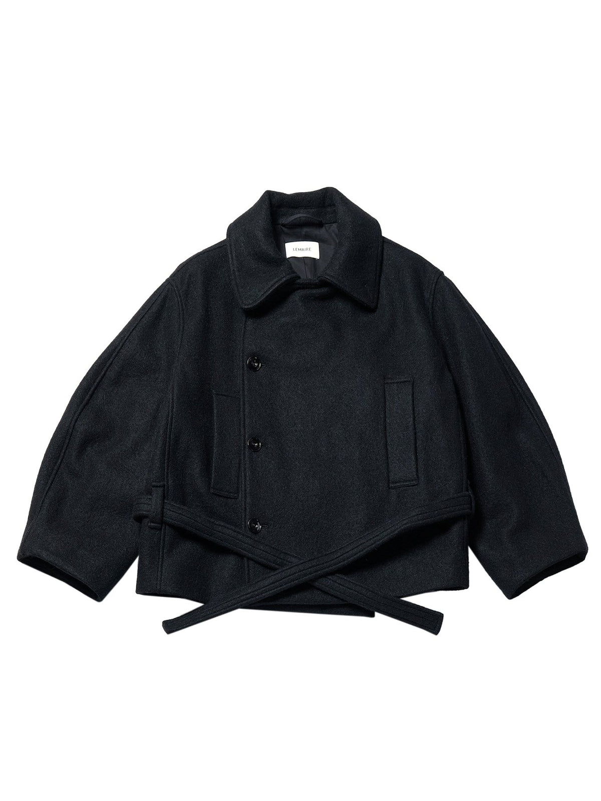 LEMAIRE Black Short Wrap Coat
