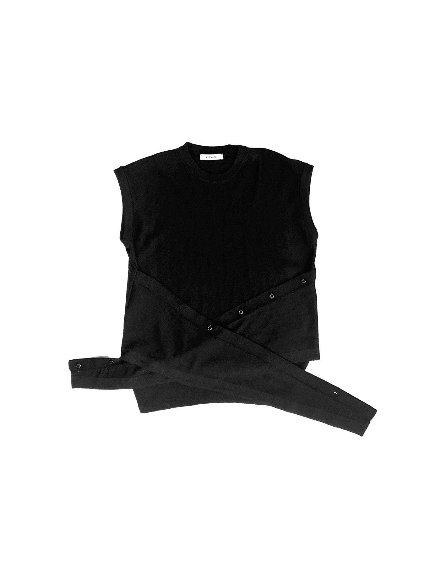 LEMAIRE Black Sleeveless Buttoned Top