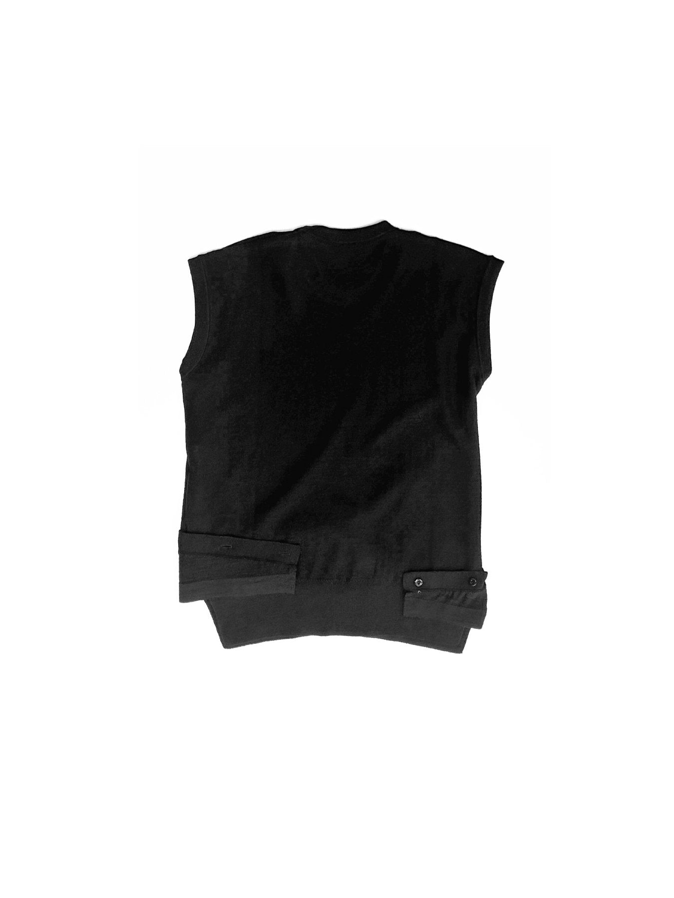 LEMAIRE Black Sleeveless Buttoned Top
