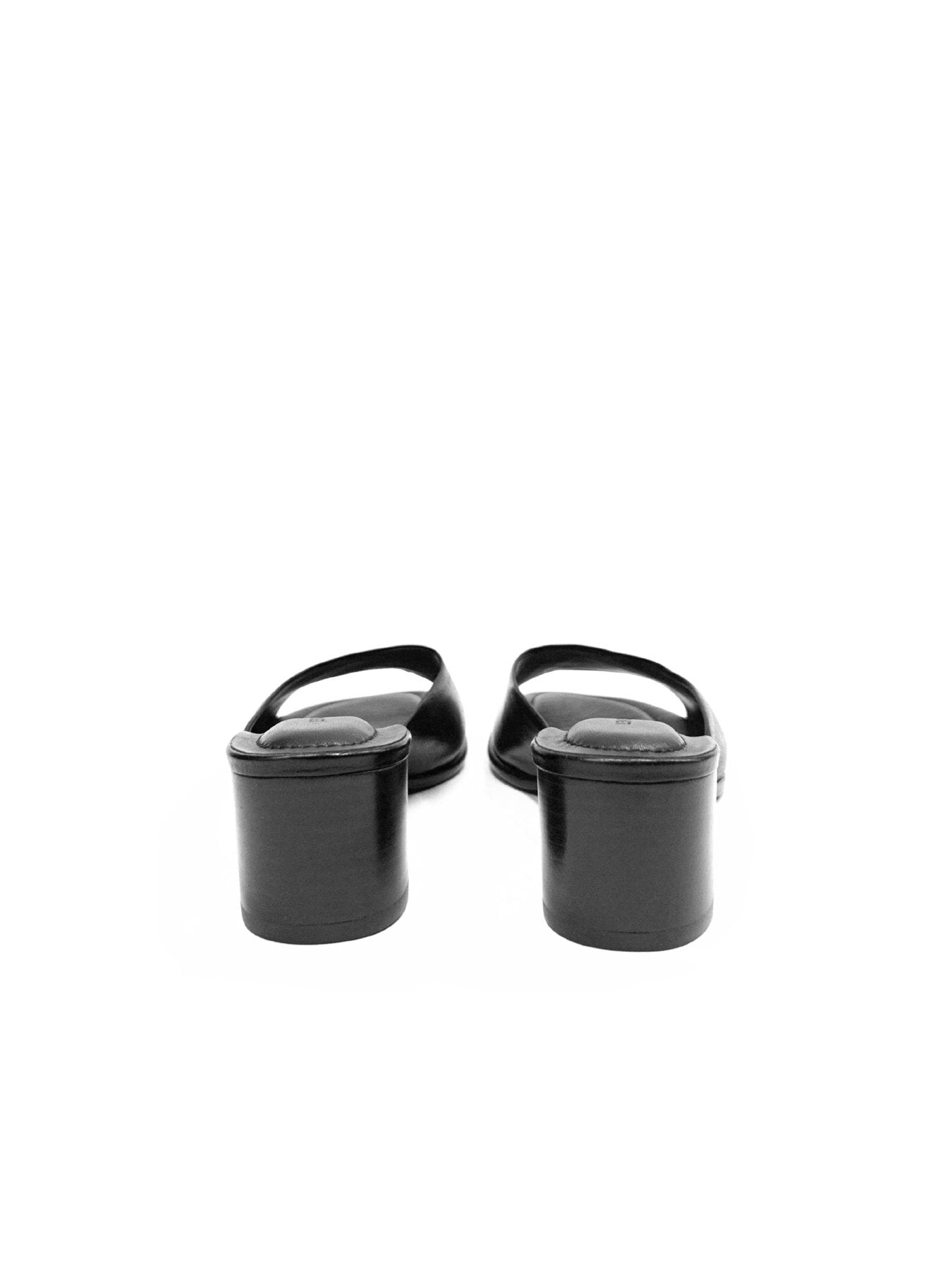 LEMAIRE Black Square Heeled Mules 55