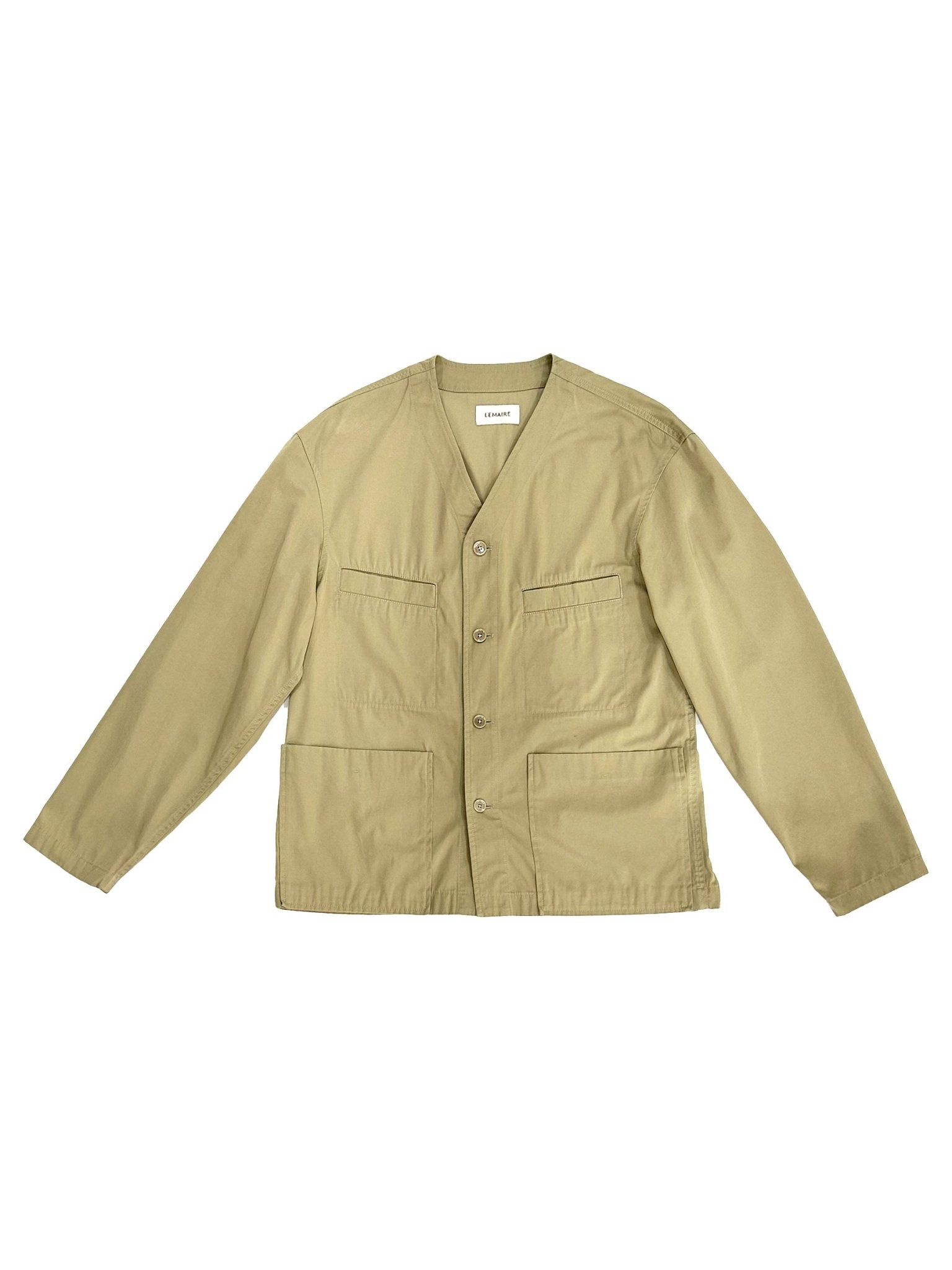 LEMAIRE - Collarless Overshirt - SS25 - LIGHTSAGE