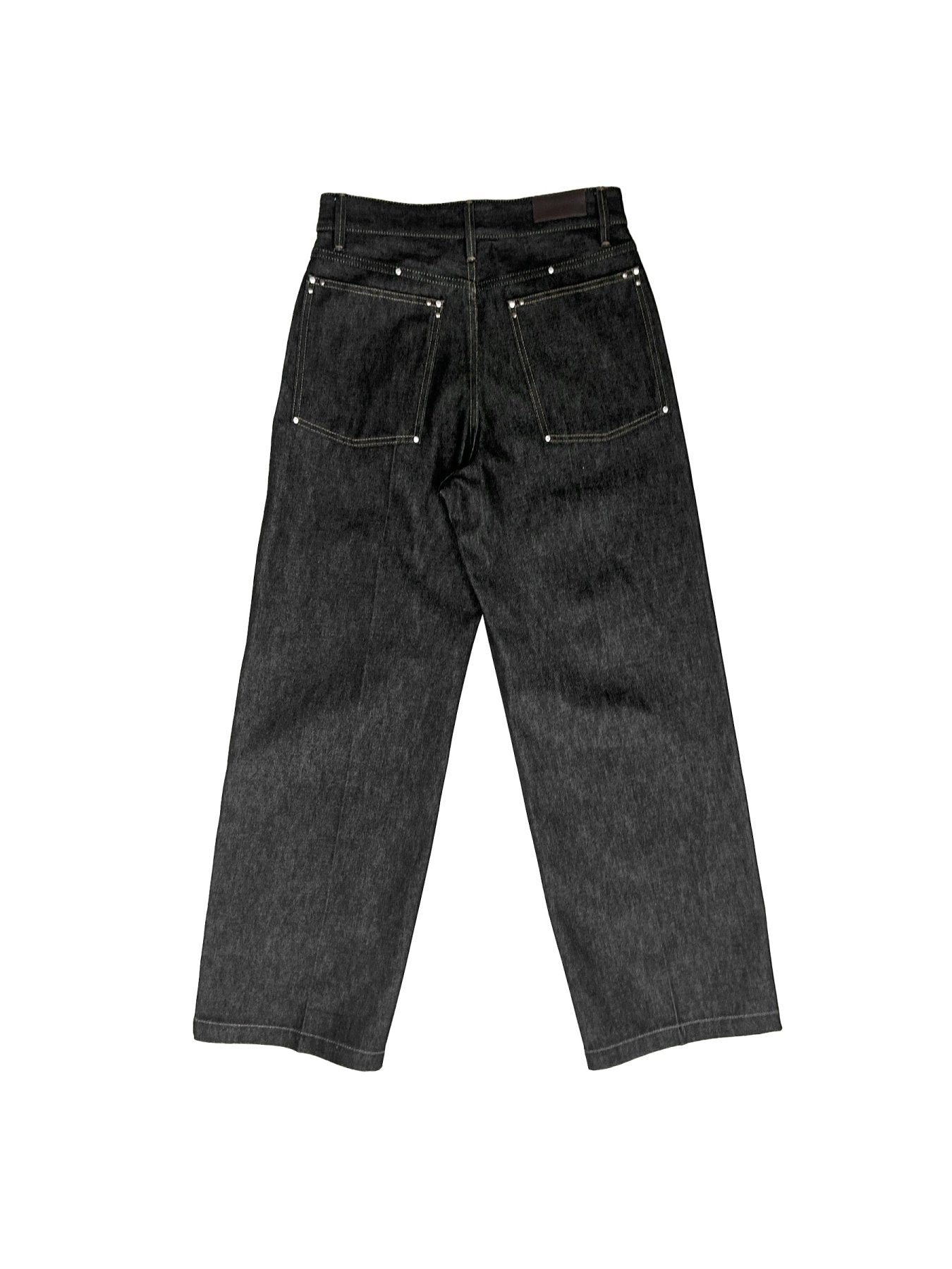 LEMAIRE Grey Wide Pants With Studs