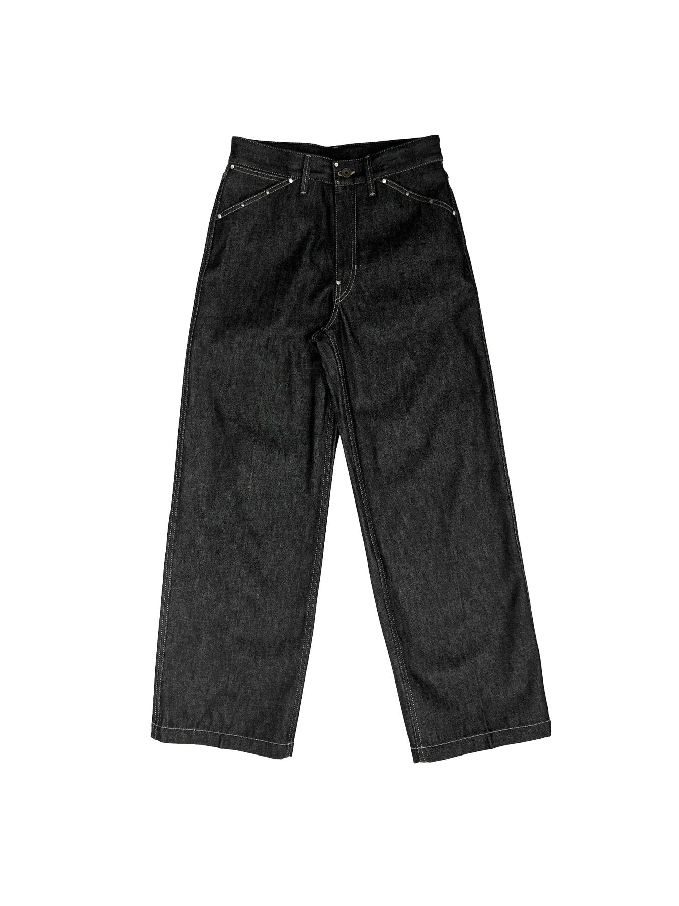 LEMAIRE Grey Wide Pants With Studs
