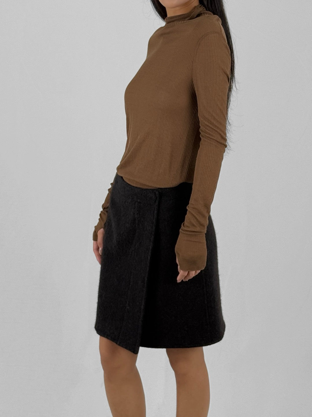 LEMAIRE - Wrapover Skirt - AW25 - BK999 BLACK