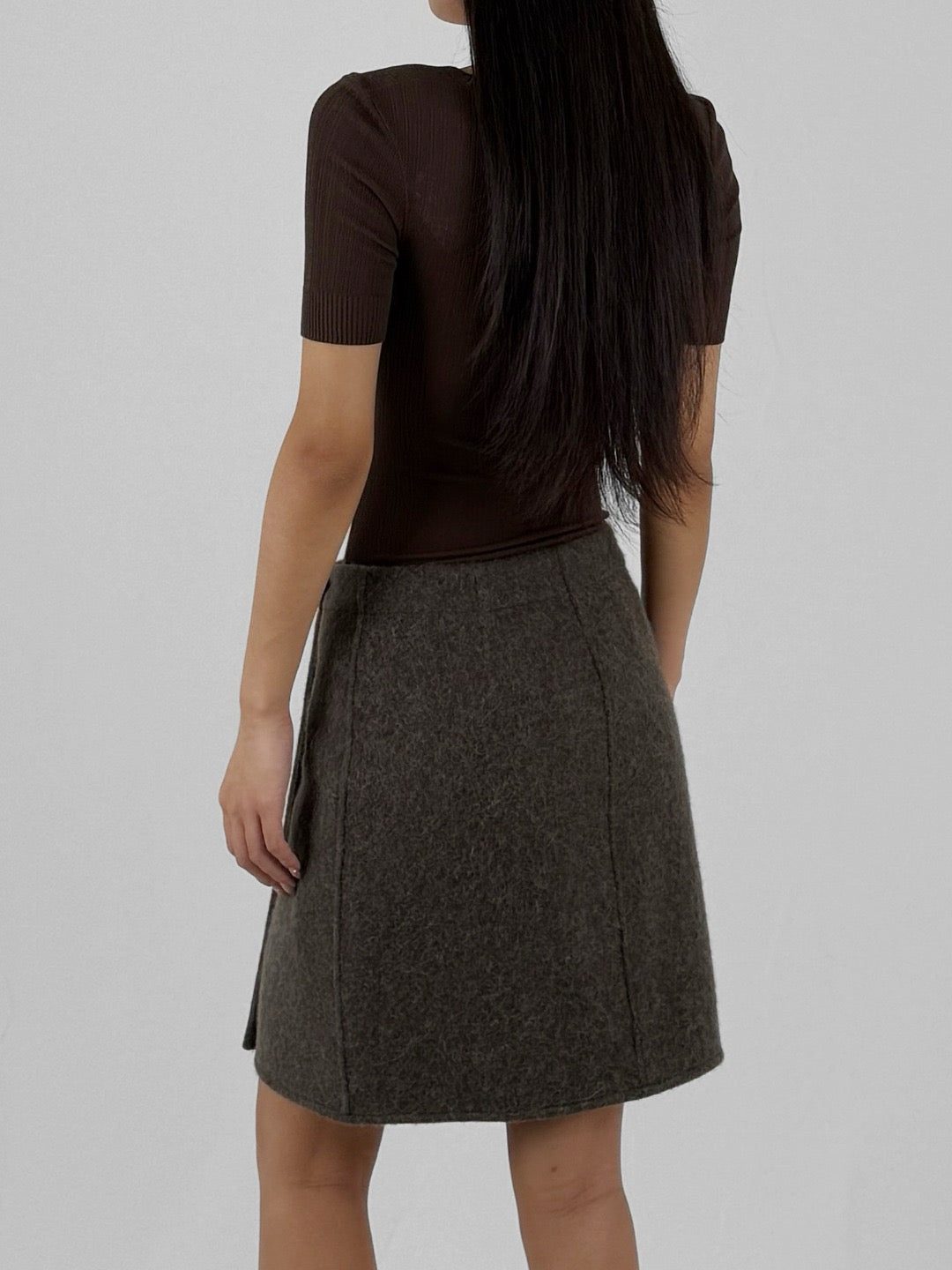 LEMAIRE - Wrapover Skirt - AW25 - GR678 DARK KHAKI