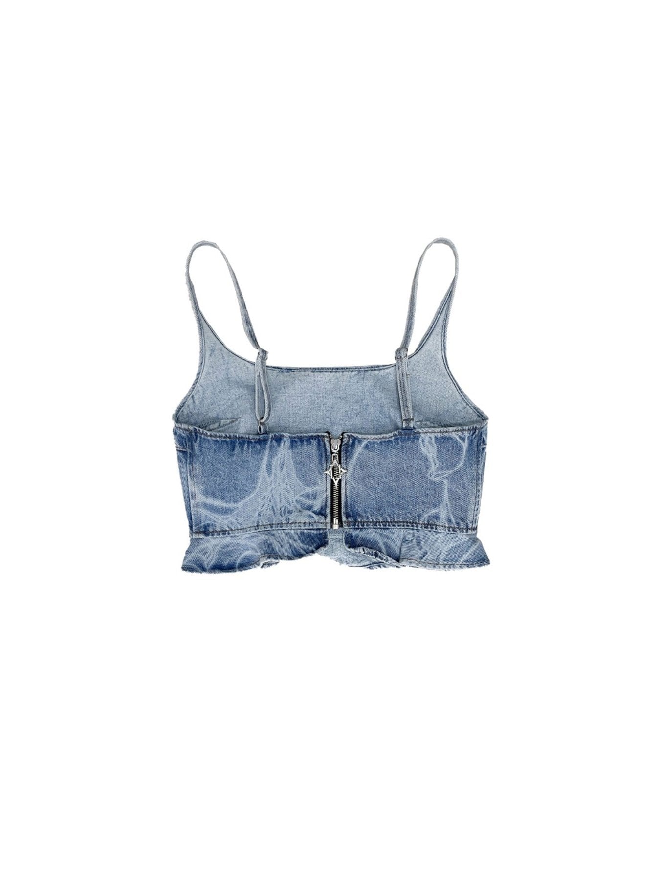 LOUIS CHEN Baby Blue Laser Denim Tank Tops