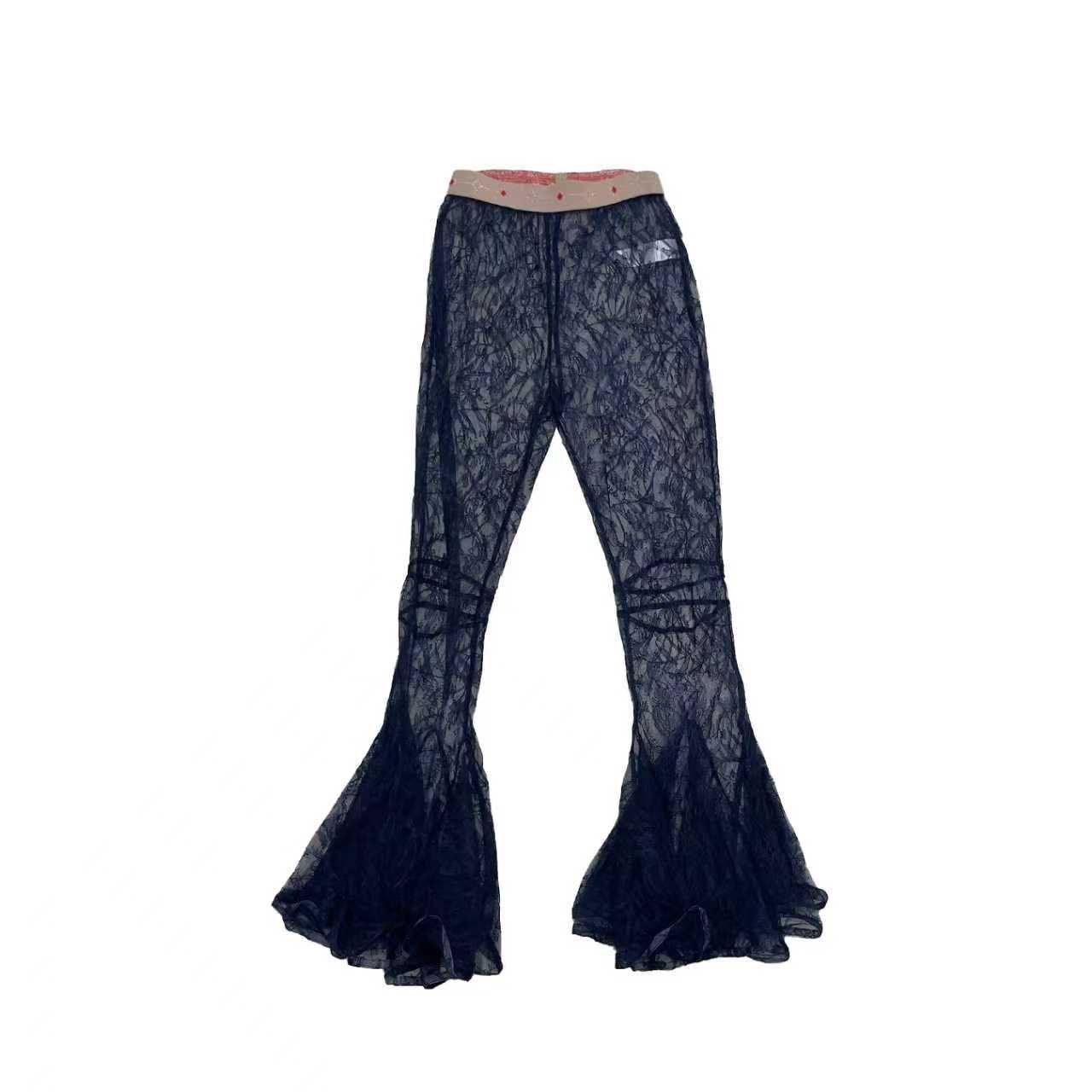 LOUIS CHEN - Dark Navy Lace Mermaid Trousers - AW22 - Dark Navy
