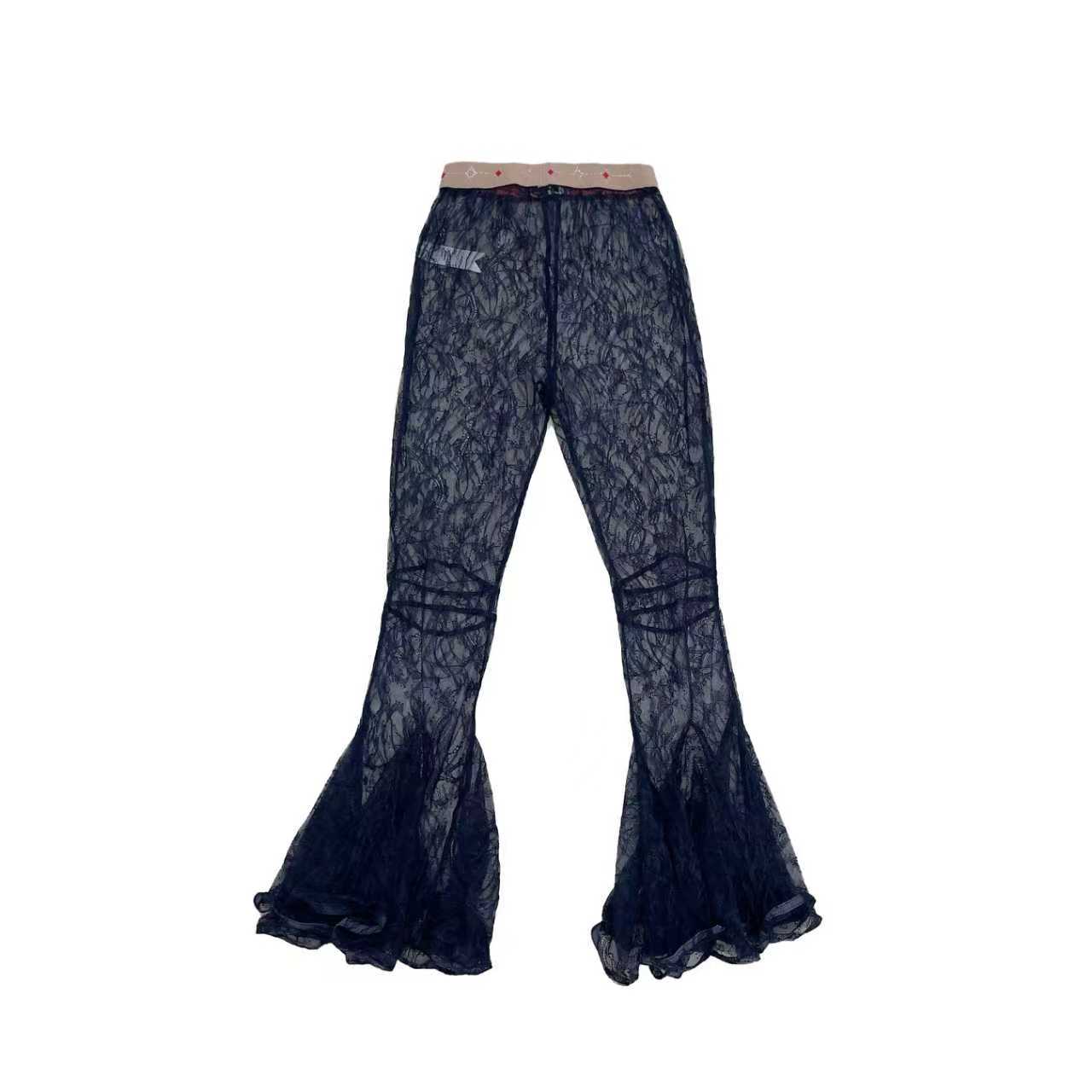 LOUIS CHEN - Dark Navy Lace Mermaid Trousers - AW22 - Dark Navy