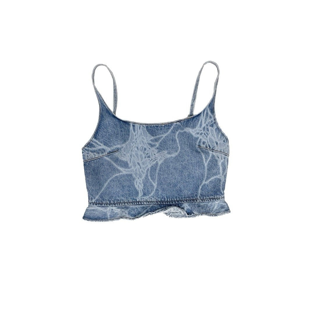 LOUIS CHEN - Laser Denim Tank Top - SS23 - baby blue