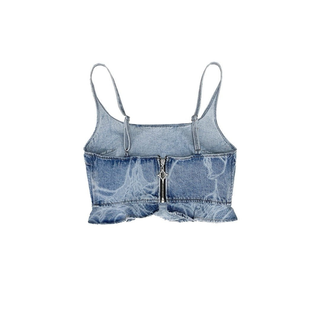 LOUIS CHEN - Laser Denim Tank Top - SS23 - baby blue