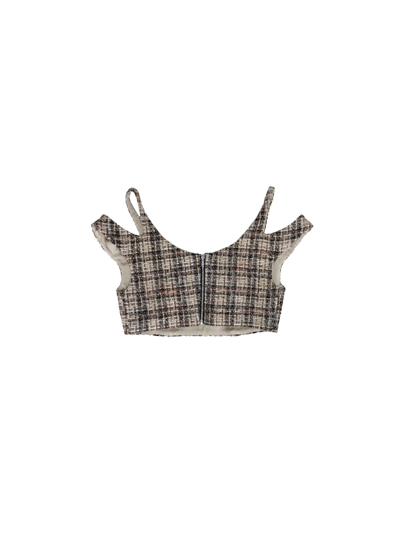 LOUIS CHEN Multi Color Crown Tweed Tank Tops