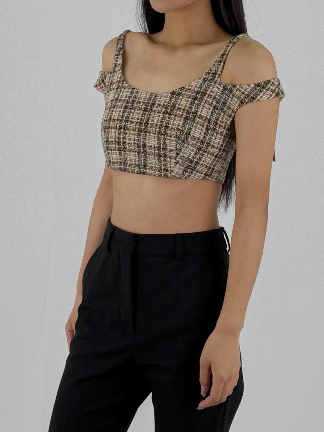 LOUIS CHEN Multi Color Crown Tweed Tank Tops
