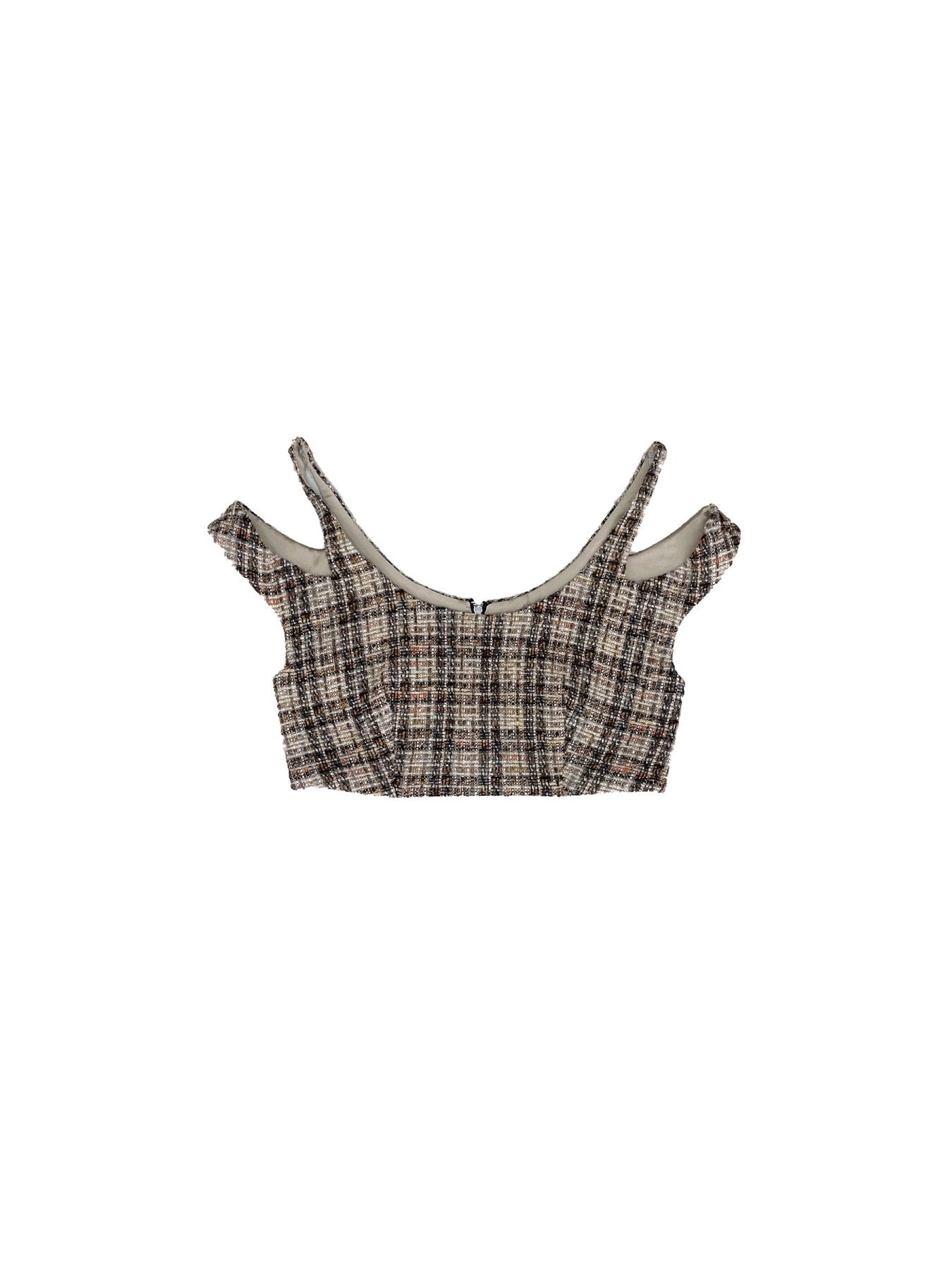 LOUIS CHEN Multi Color Crown Tweed Tank Tops