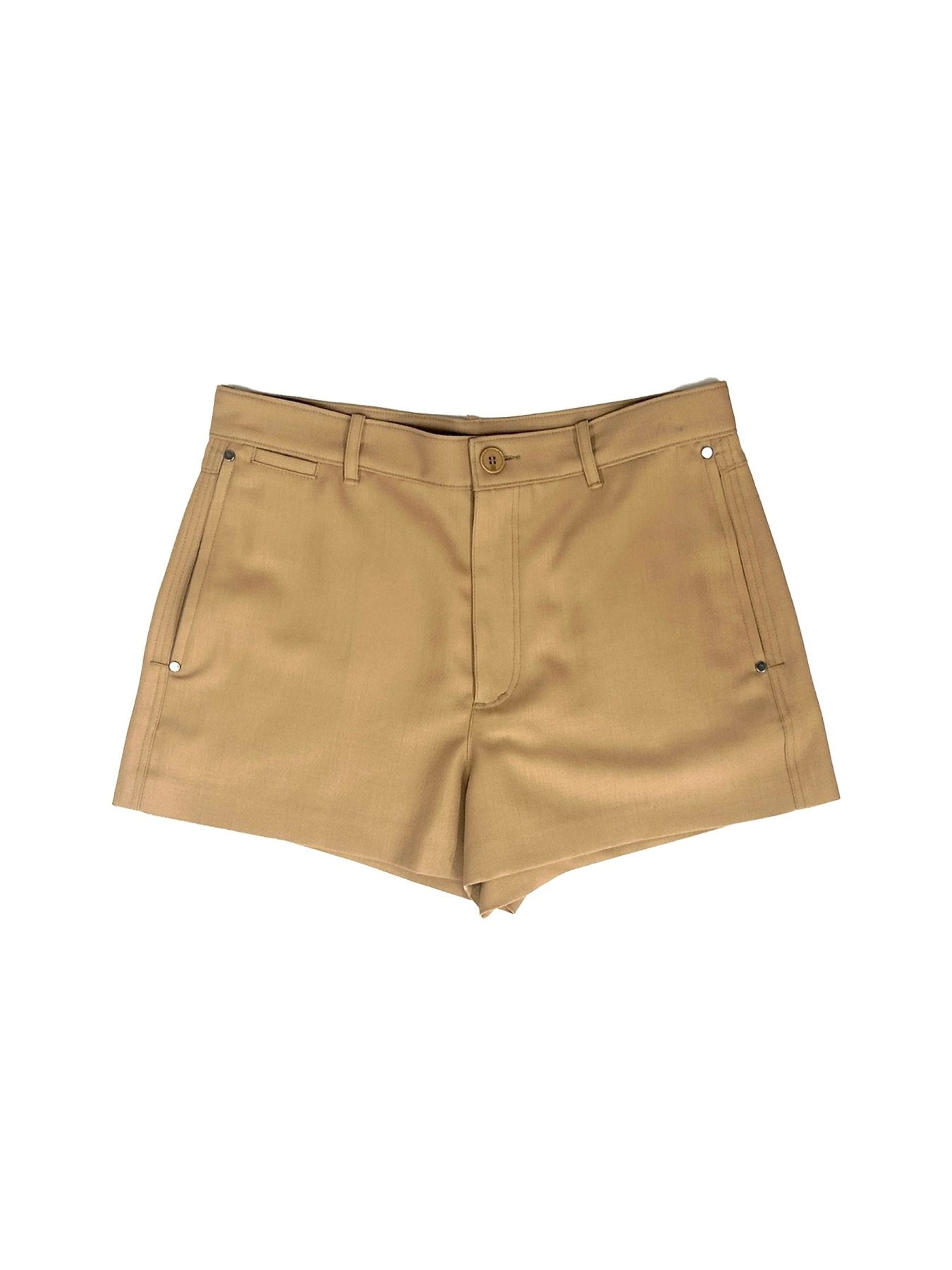 LOUIS GABRIEL NOUCHI Beige Wool Short Shorts